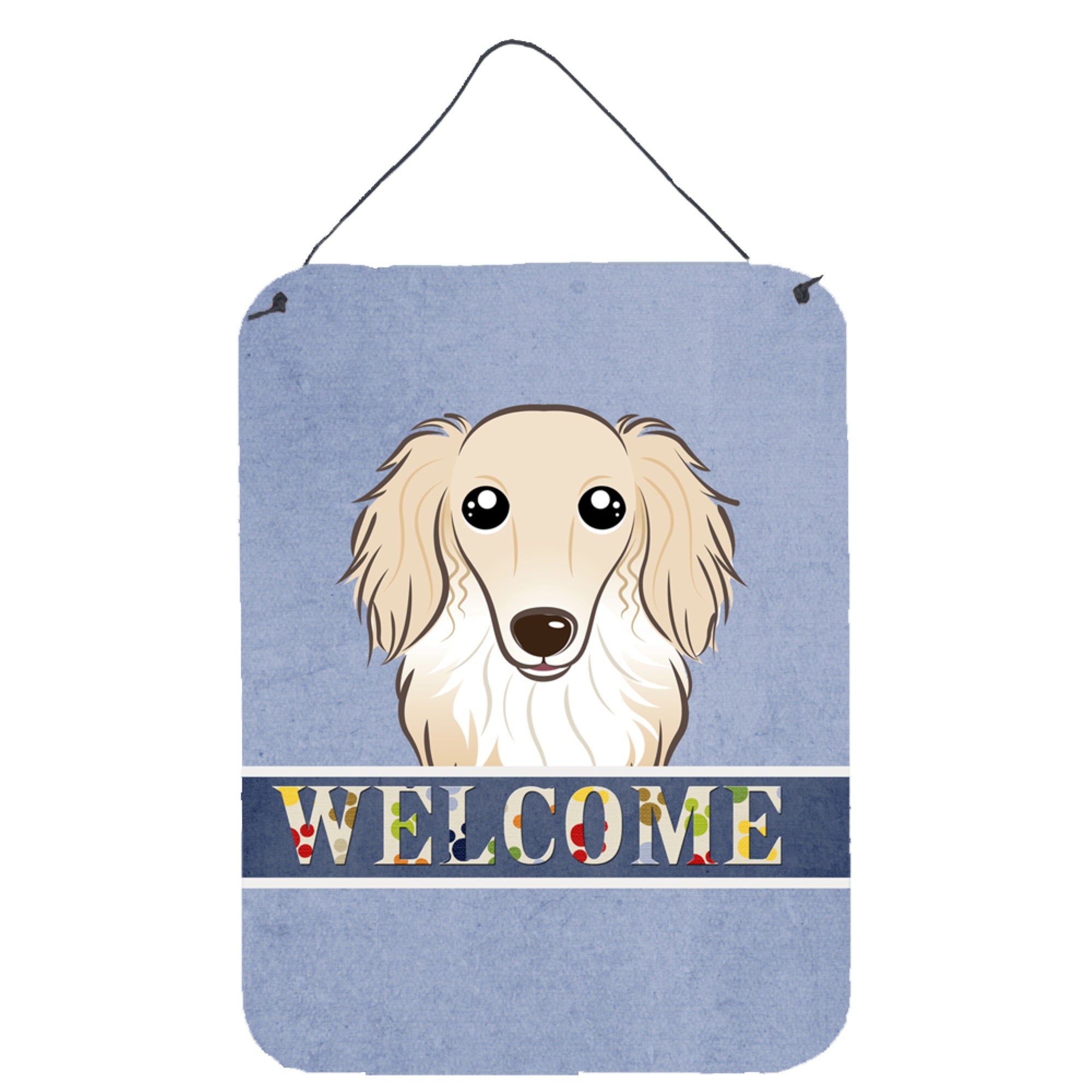 'Caroline'S Treasures Bb1398Ds1216 Longhair Crme Dachshund Welcome Wall Or Door Hanging Prints, 16 X 12'''', Multicolor''
