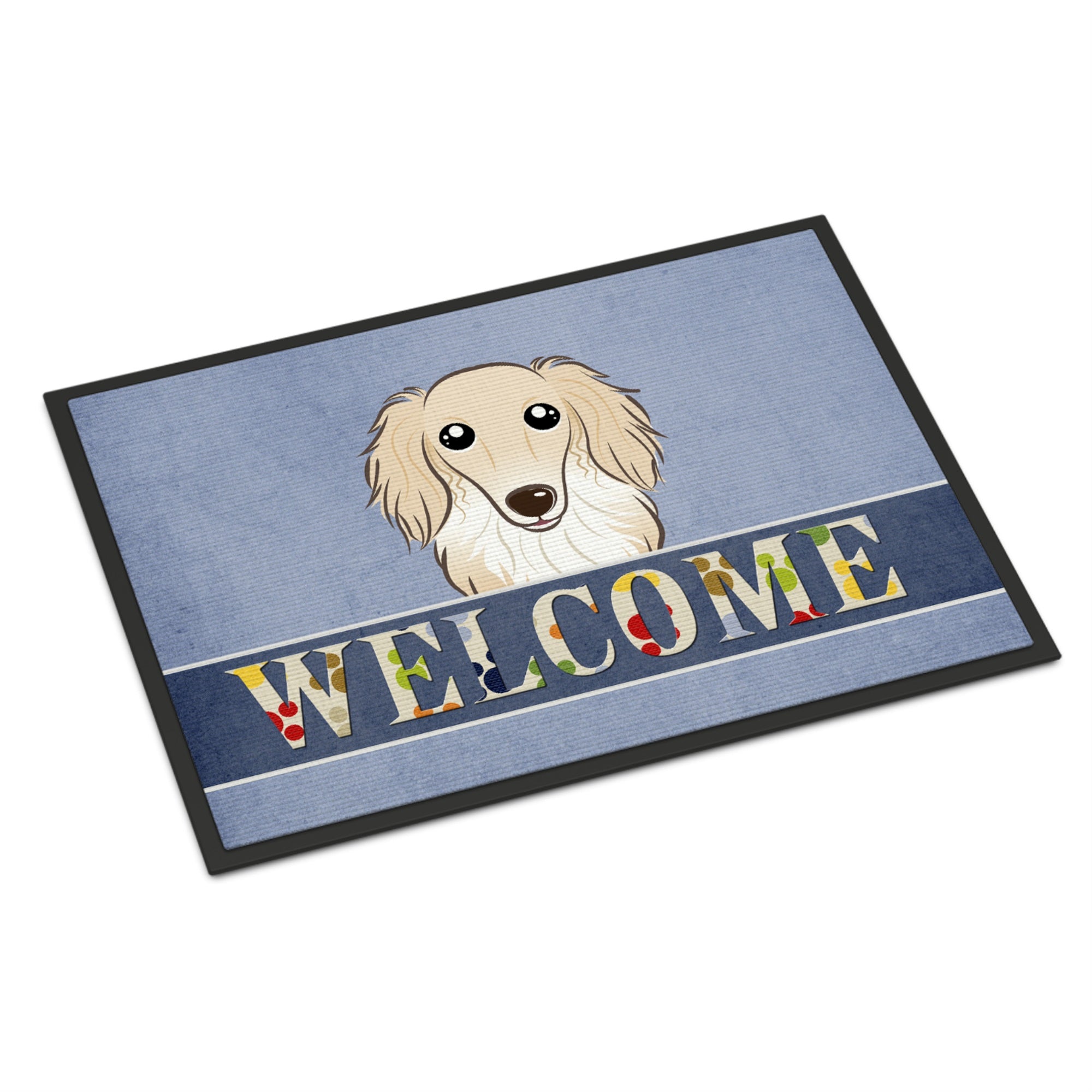 'Caroline'S Treasures Bb1398Jmat Longhair Creme Dachshund Welcome Indoor Or Outdoor Mat, 24 X 36'''', Multicolor''
