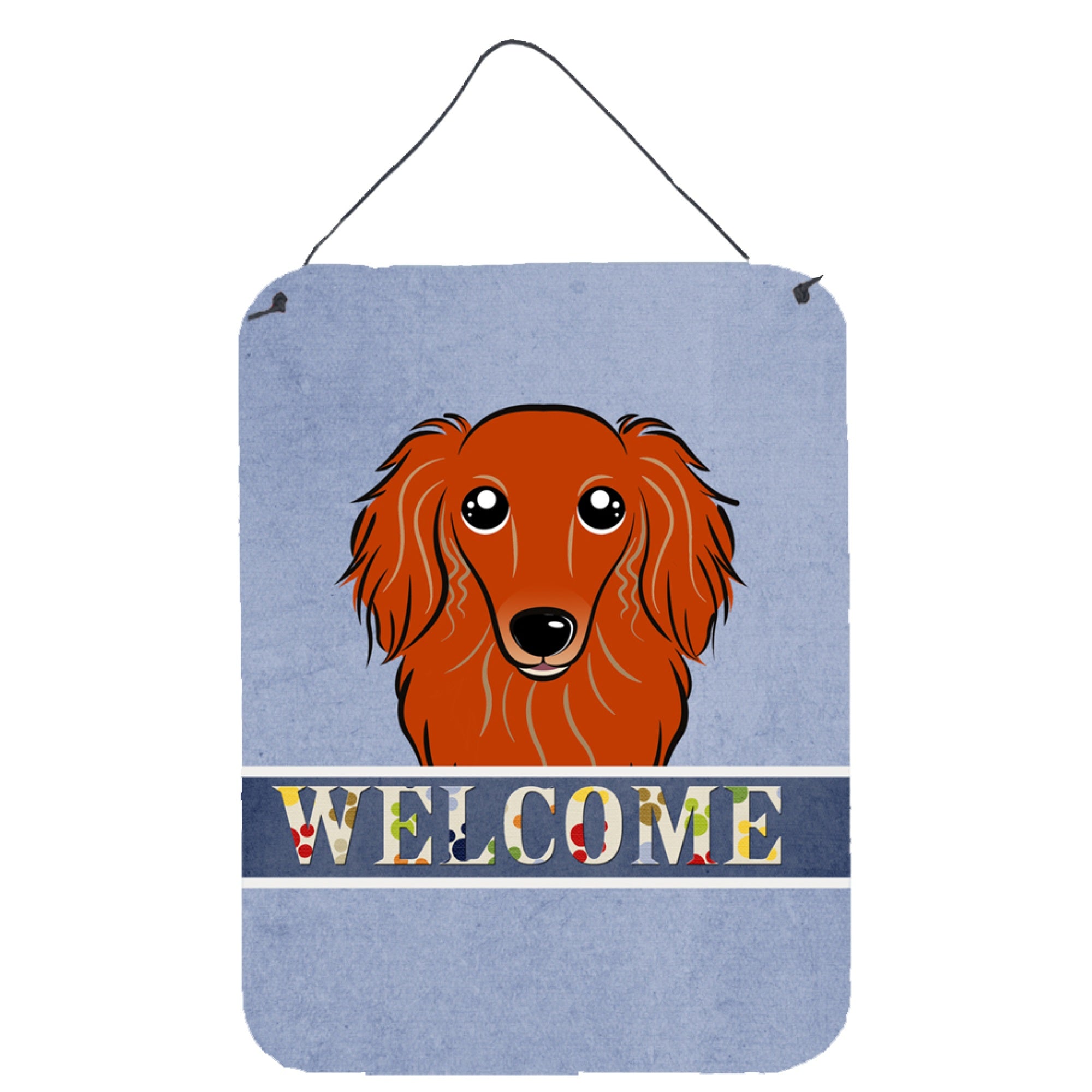 'Caroline'S Treasures Bb1400Ds1216 Longhair Red Dachshund Welcome Wall Or Door Hanging Prints, 16 X 12'''', Multicolor''