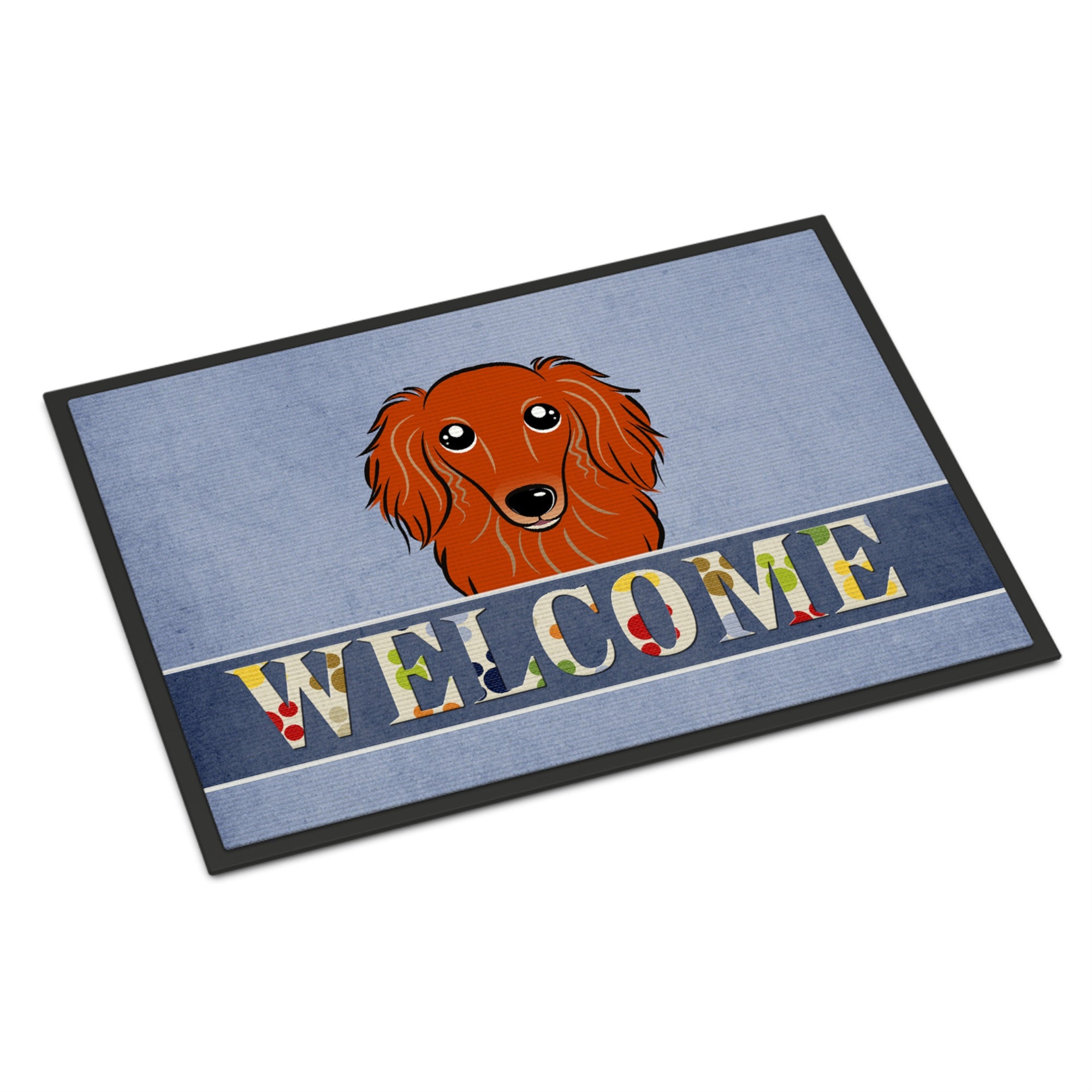'Caroline'S Treasures Bb1400Mat Longhair Red Dachshund Welcome Indoor Or Outdoor Mat, 18 X 27'''', Multicolor''
