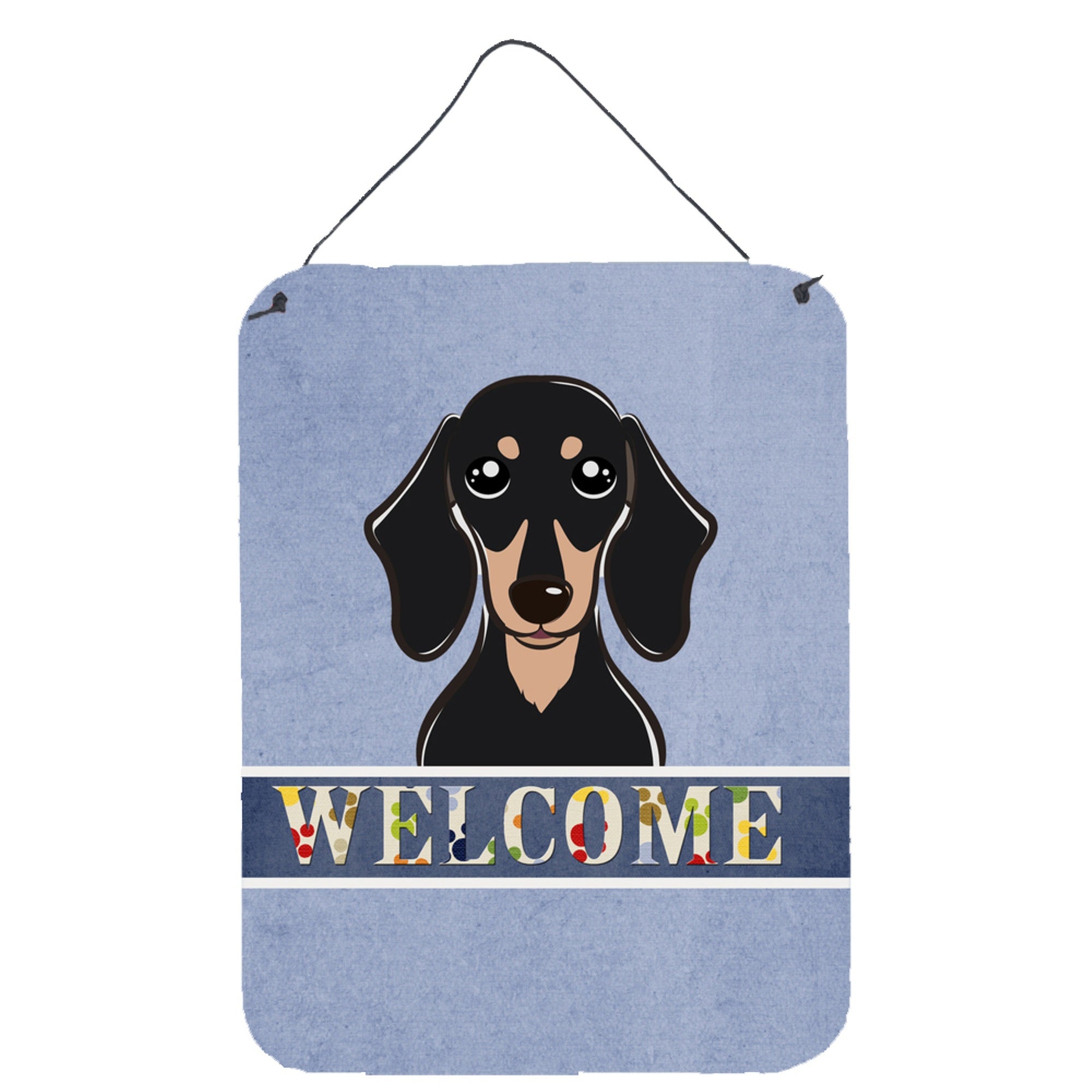 'Caroline'S Treasures Bb1401Ds1216 Smooth Black And Tan Dachshund Welcome Wall Or Door Hanging Prints, 16 X 12'''', Multicolor'