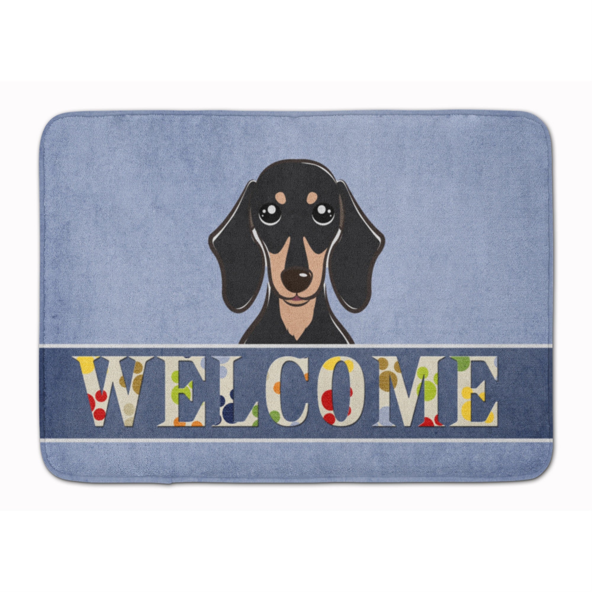 'Caroline'S Treasures Smooth Black And Tan Dachshund Welcome Floor Mat, 19'''' X 27'''', Multicolor''