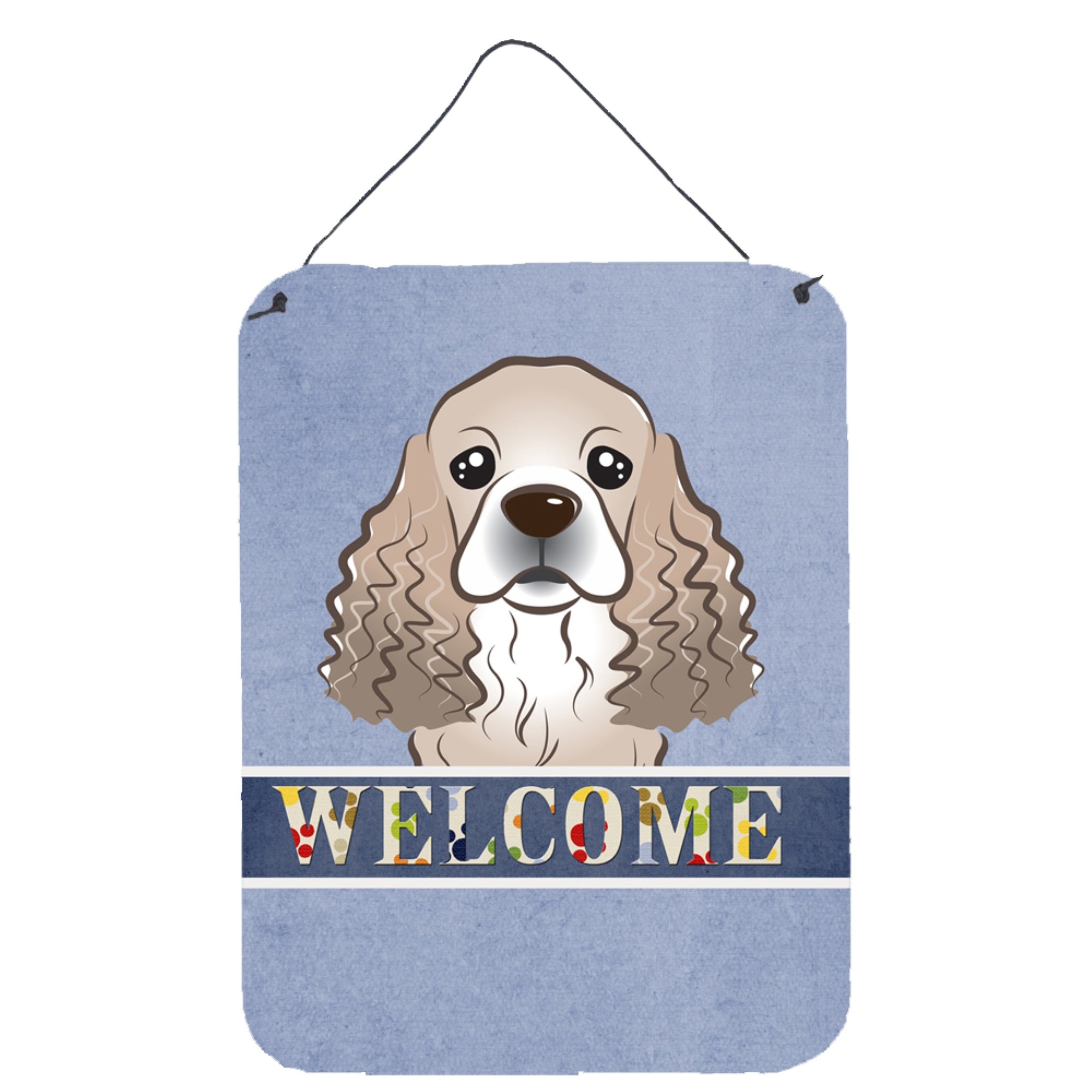 'Caroline'S Treasures Bb1402Ds1216 Cocker Spaniel Welcome Wall Or Door Hanging Prints, 16 X 12'''', Multicolor''
