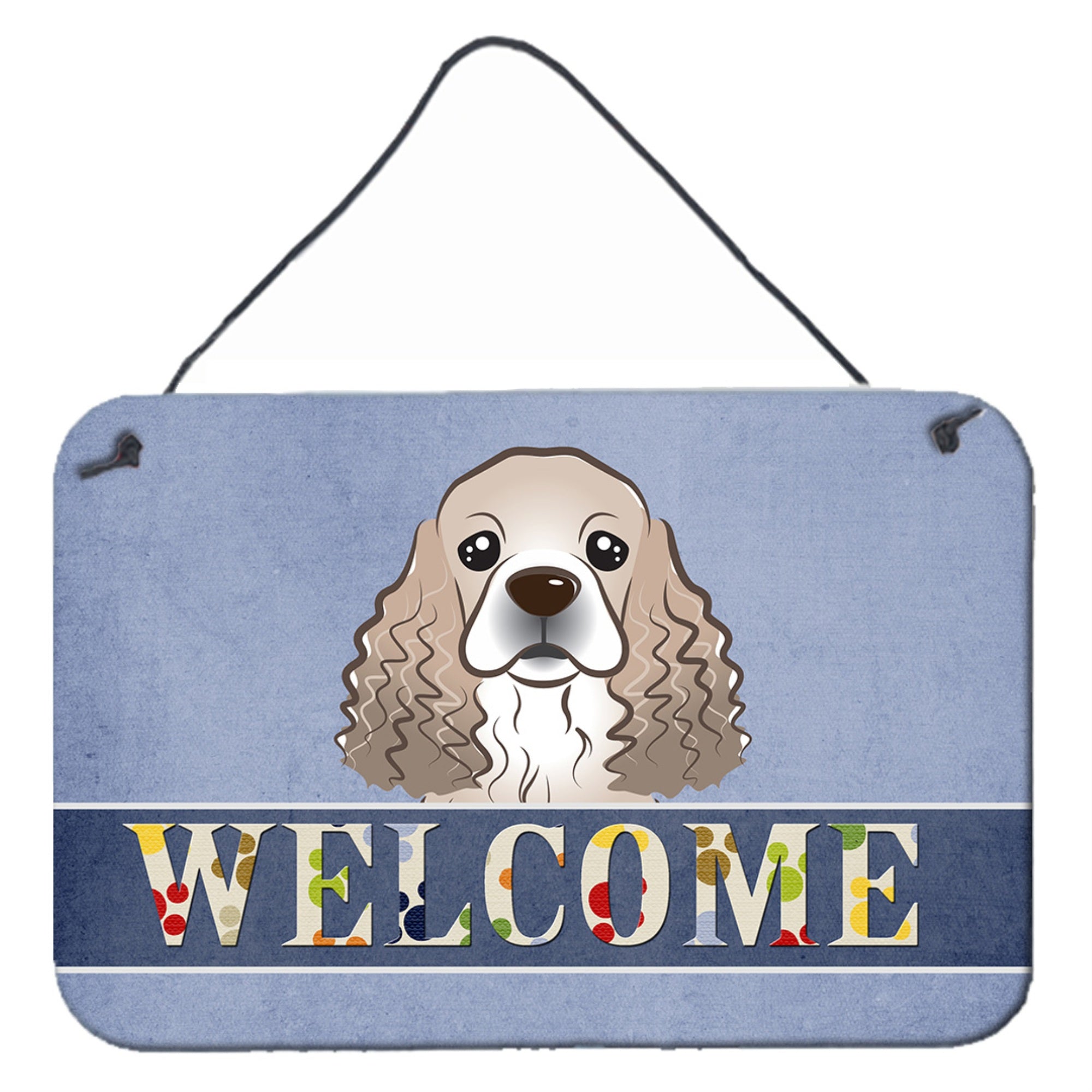 'Caroline'S Treasures Bb1402Ds812 Cocker Spaniel Welcome Wall Or Door Hanging Prints, 8 X 12'''', Multicolor''