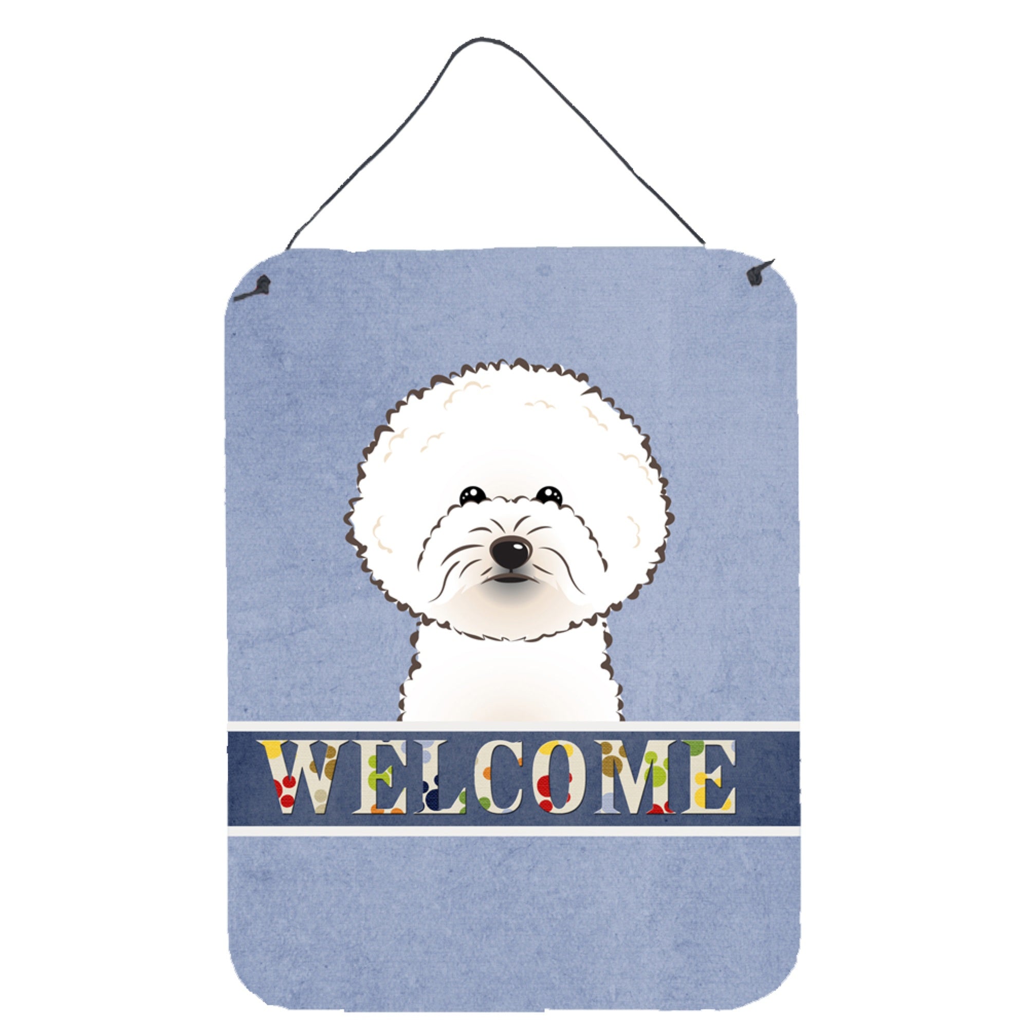 'Caroline'S Treasures Bb1403Ds1216 Bichon Frise Welcome Wall Or Door Hanging Prints, 16 X 12'''', Multicolor''