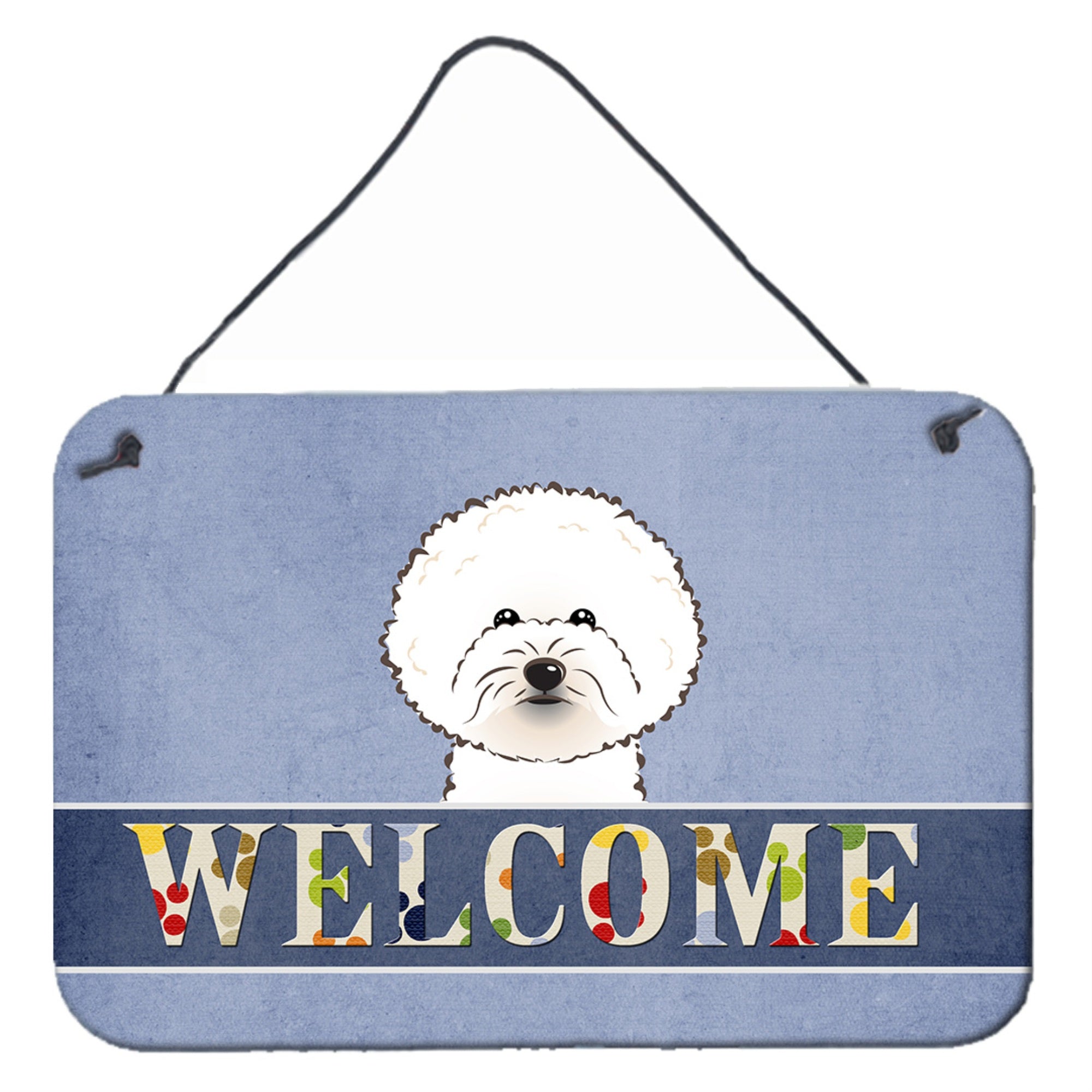 'Caroline'S Treasures Bb1403Ds812 Bichon Frise Welcome Wall Or Door Hanging Prints, 8 X 12'''', Multicolor''