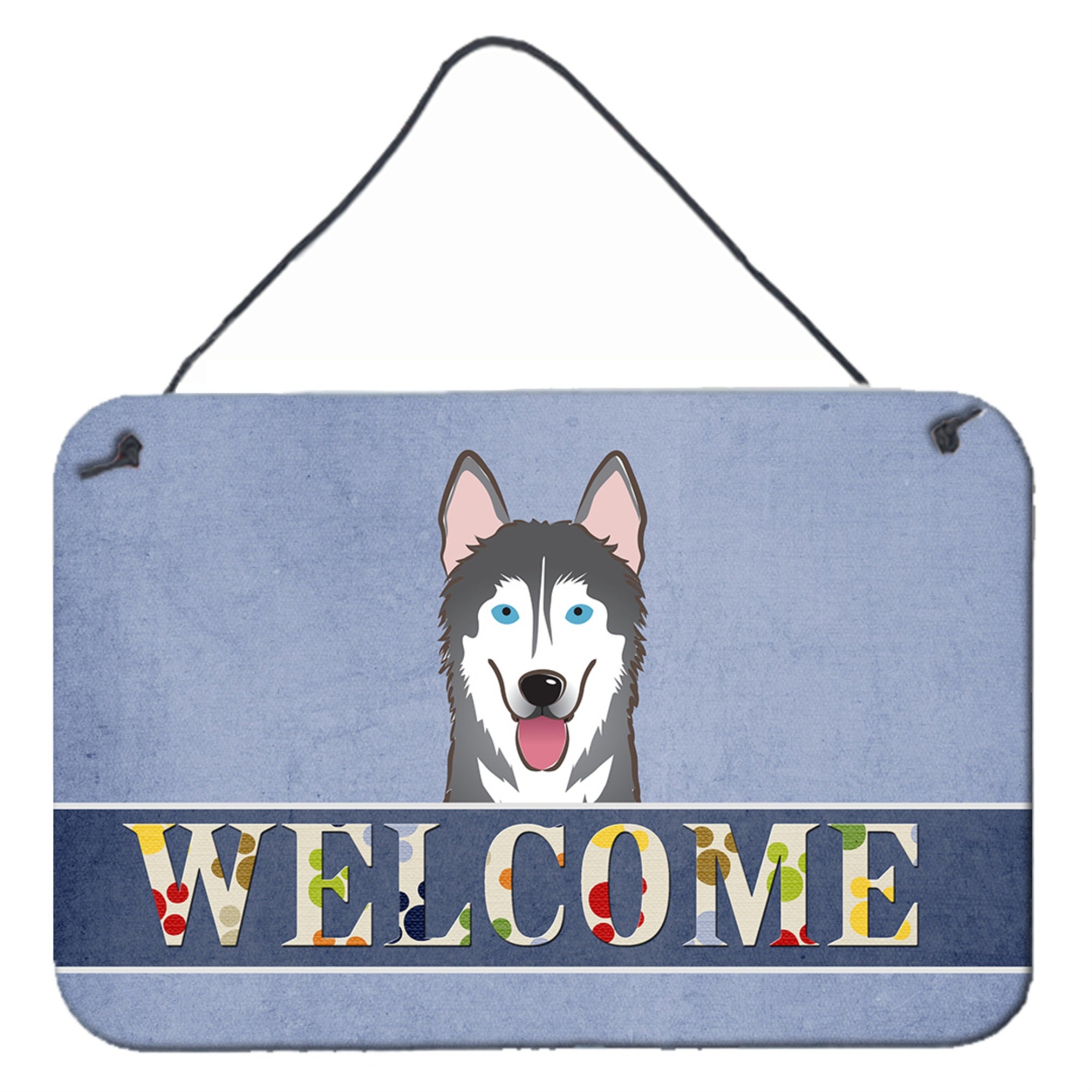 'Caroline'S Treasures Bb1404Ds812 Alaskan Malamute Welcome Wall Or Door Hanging Prints, 8 X 12'''', Multicolor''