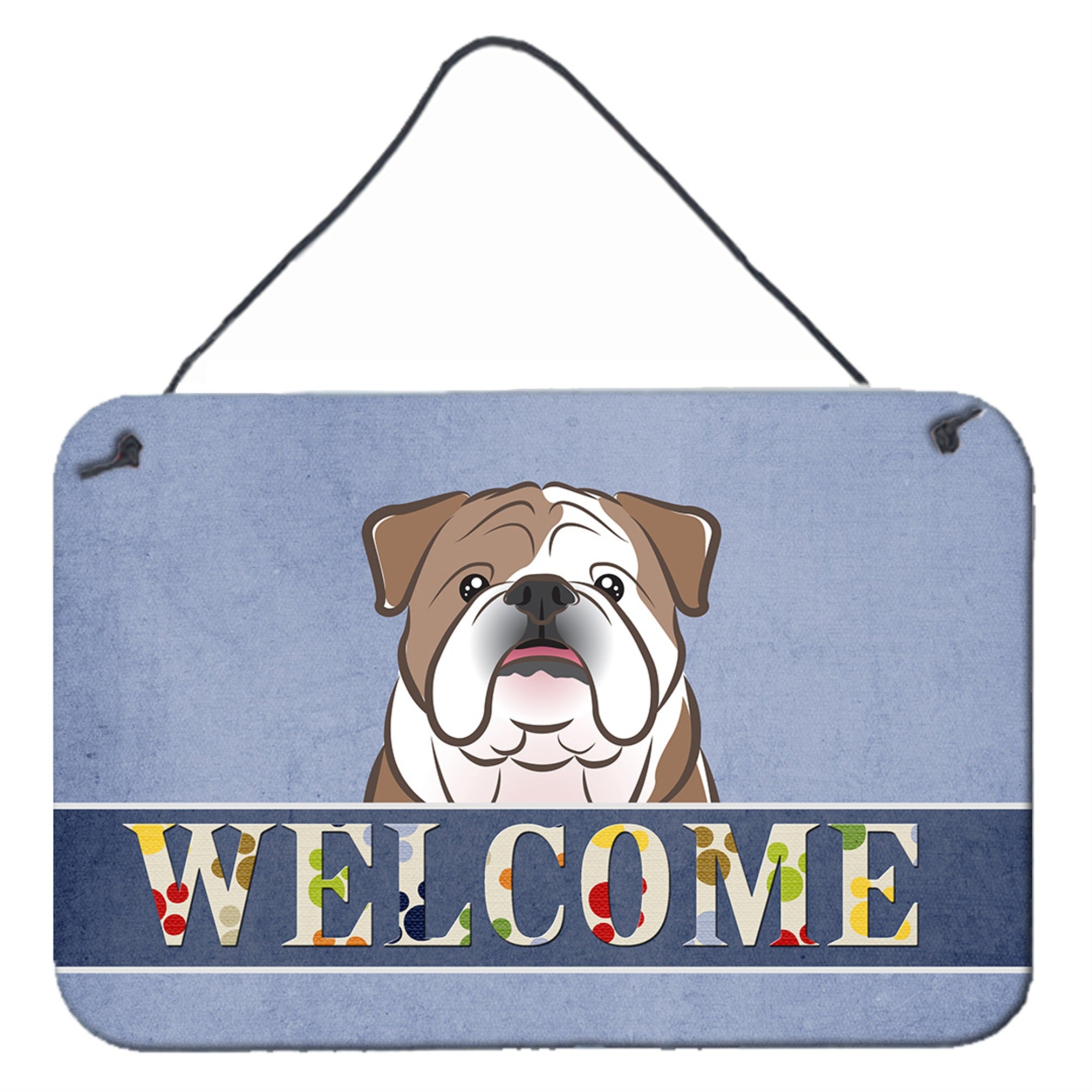 'Caroline'S Treasures Bb1405Ds812 English Bulldog Welcome Wall Or Door Hanging Prints, 8 X 12'''', Multicolor''
