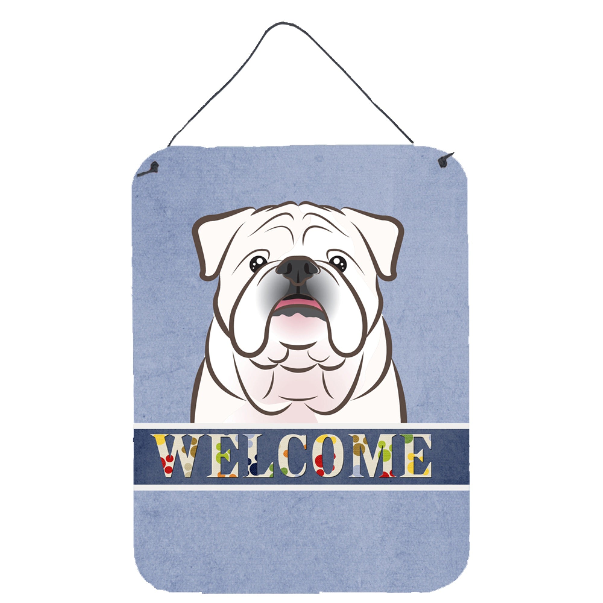 'Caroline'S Treasures Bb1406Ds1216 White English Bulldog Welcome Wall Or Door Hanging Prints, 16 X 12'''', Multicolor''