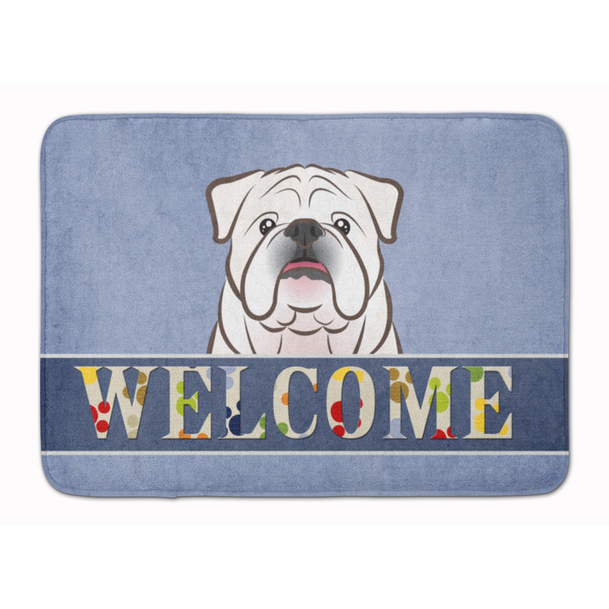 'Caroline'S Treasures White English Bulldog Welcome Floor Mat, 19'''' X 27'''', Multicolor''