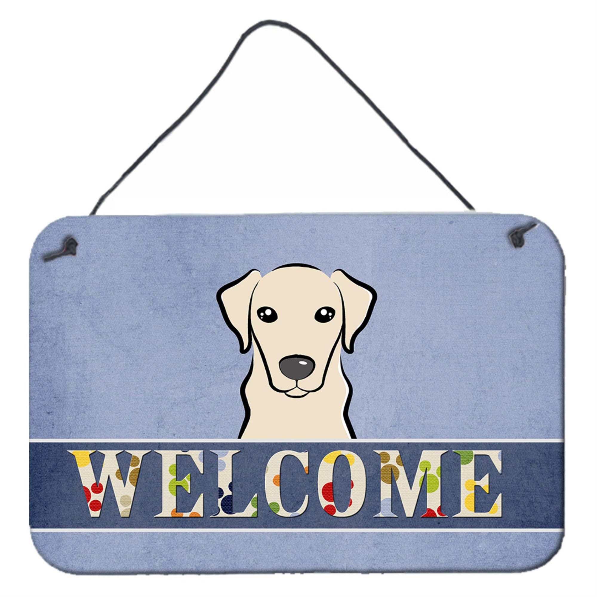 'Caroline'S Treasures Bb1408Ds812 Yellow Labrador Welcome Wall Or Door Hanging Prints, 8 X 12'''', Multicolor''