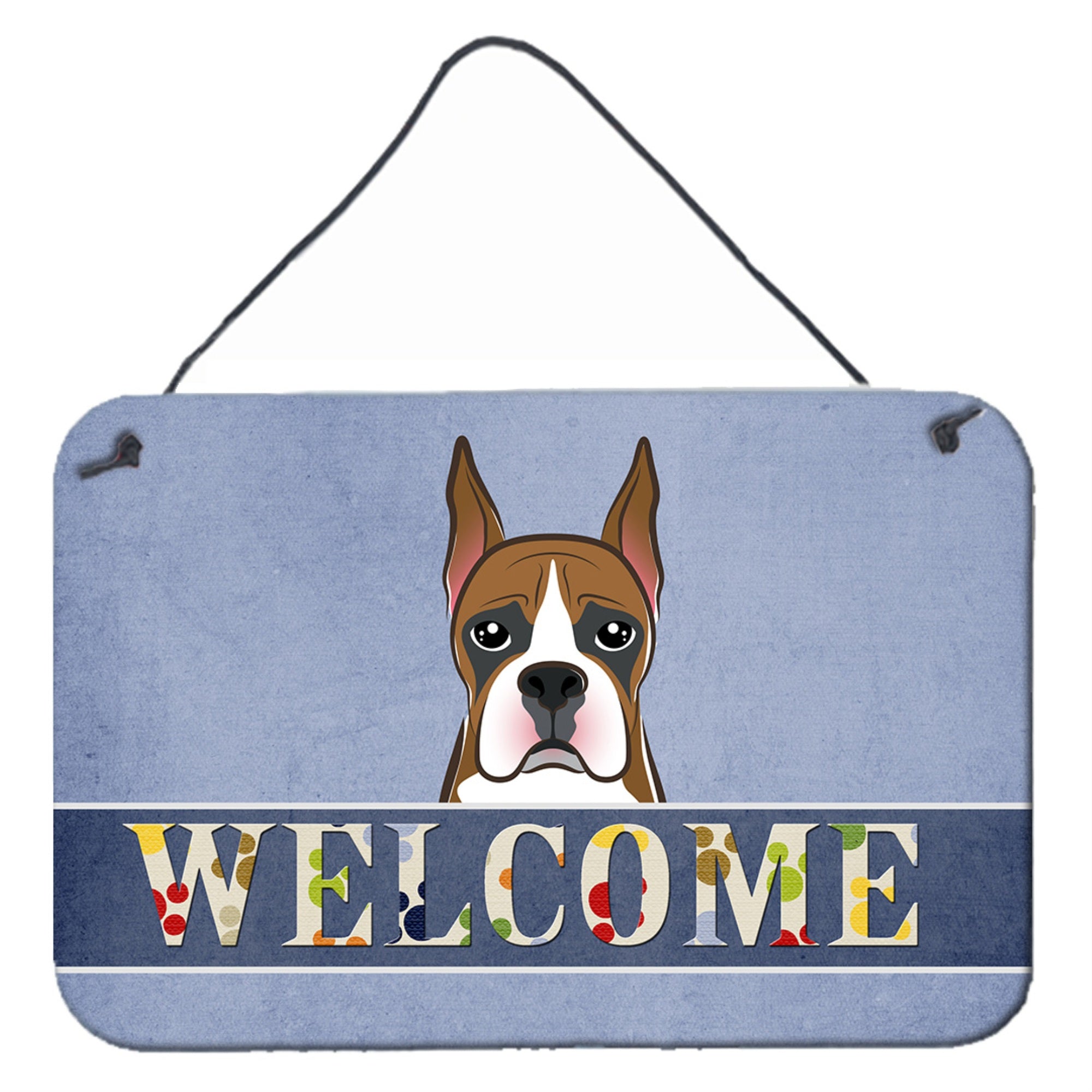 'Caroline'S Treasures Bb1409Ds812 Boxer Welcome Wall Or Door Hanging Prints, 8 X 12'''', Multicolor''