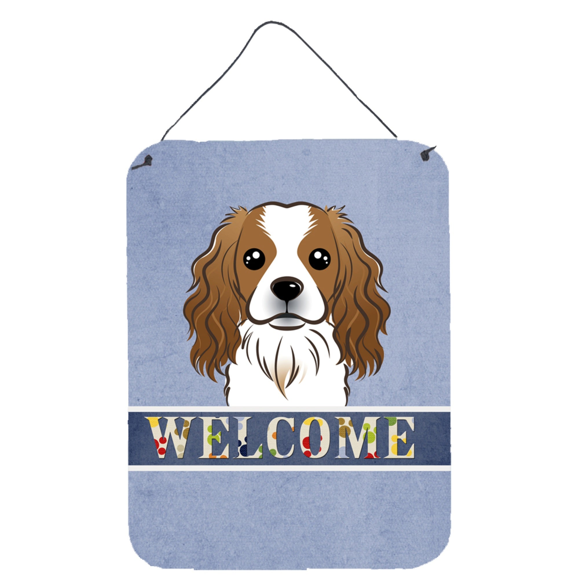 'Caroline'S Treasures Bb1410Ds1216 Cavalier Spaniel Welcome Wall Or Door Hanging Prints, 16 X 12'''', Multicolor''