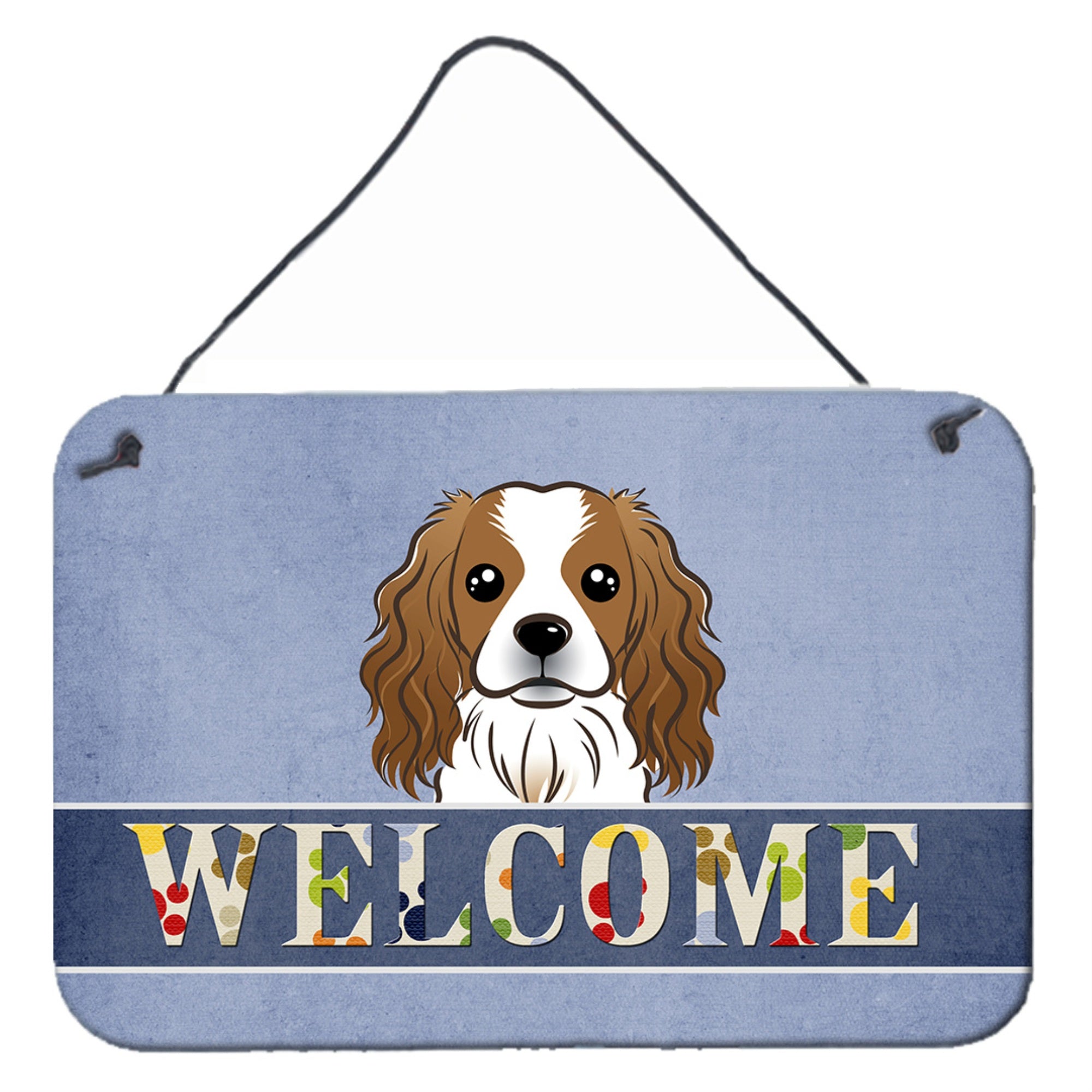 'Caroline'S Treasures Bb1410Ds812 Cavalier Spaniel Welcome Wall Or Door Hanging Prints, 8 X 12'''', Multicolor''