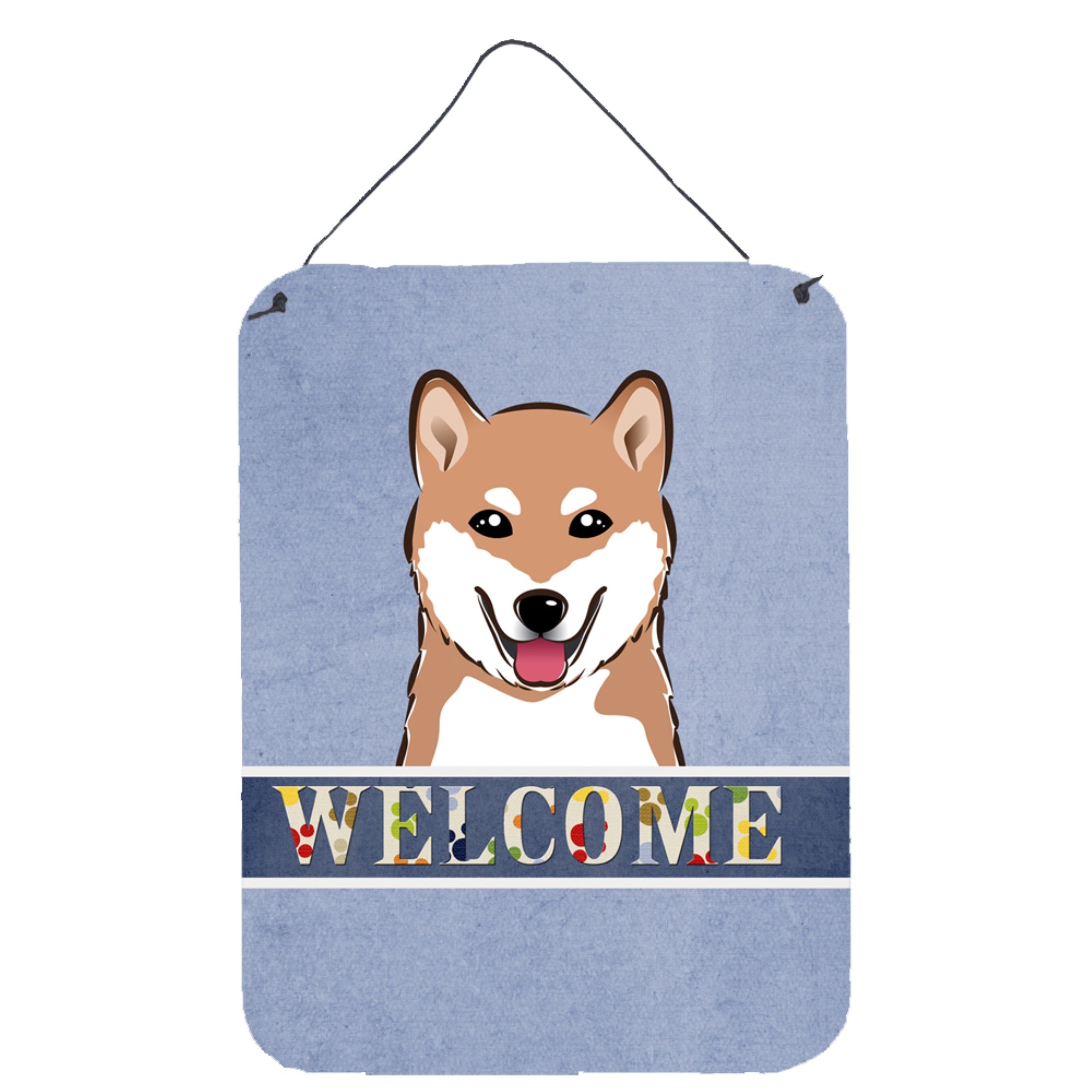 'Caroline'S Treasures Bb1411Ds1216 Shiba Inu Welcome Wall Or Door Hanging Prints, 16 X 12'''', Multicolor''
