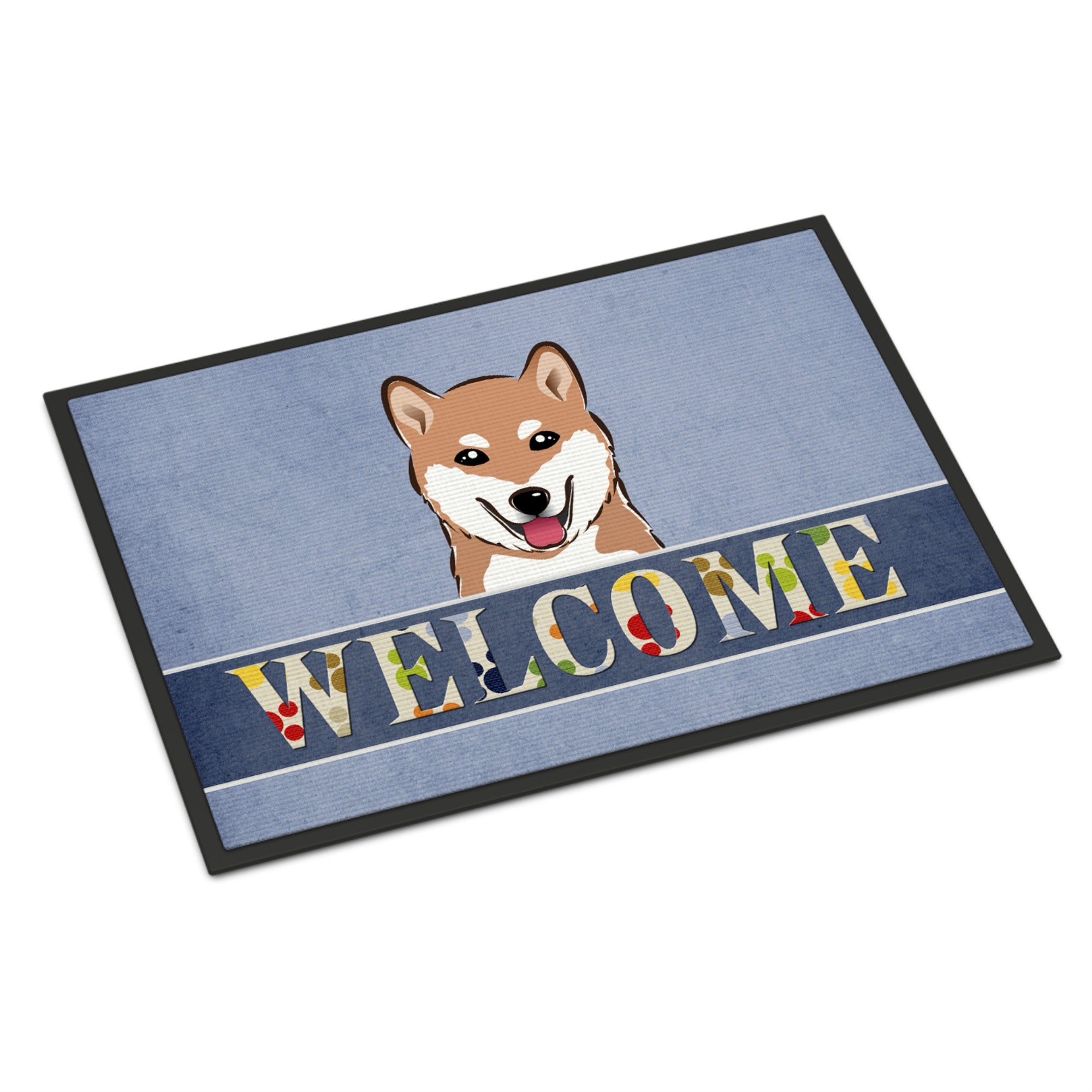 'Caroline'S Treasures Bb1411Jmat Shiba Inu Welcome Indoor Or Outdoor Mat, 24 X 36'''', Multicolor''