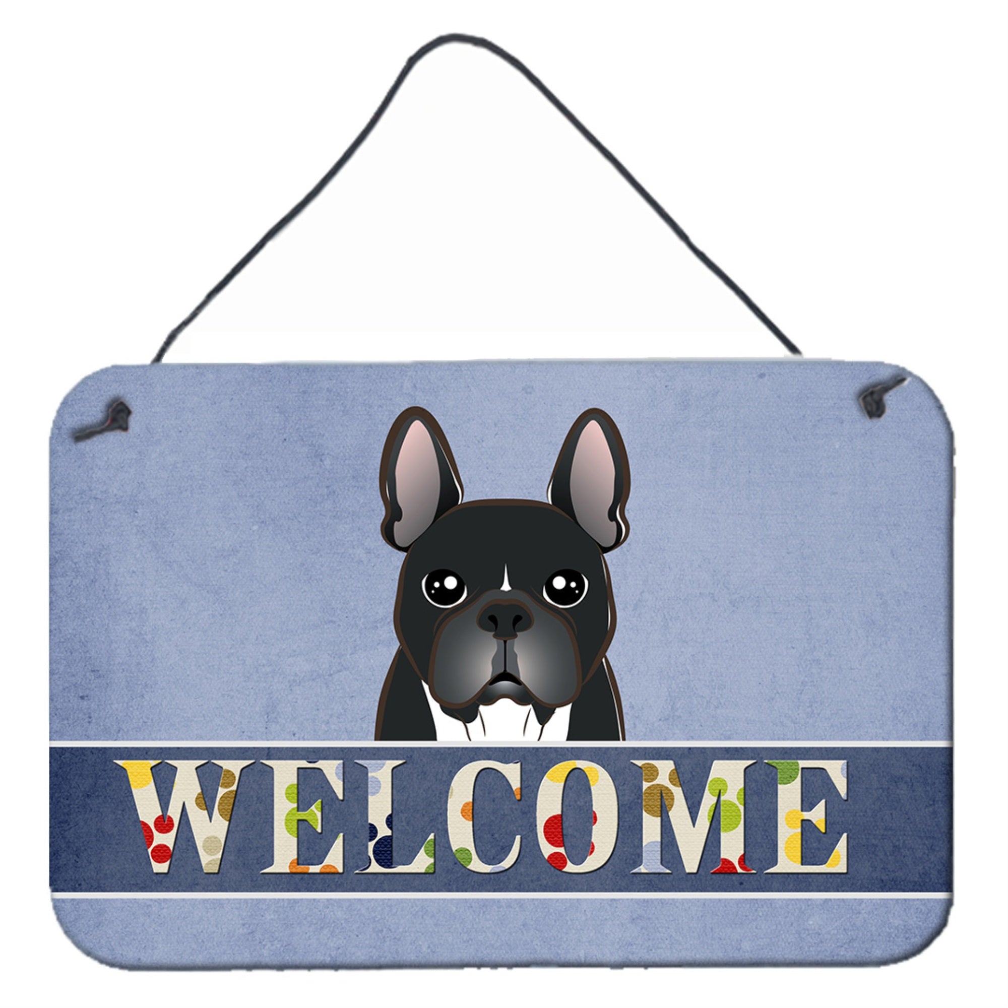 'Caroline'S Treasures Bb1413Ds812 French Bulldog Welcome Wall Or Door Hanging Prints, 8 X 12'''', Multicolor''