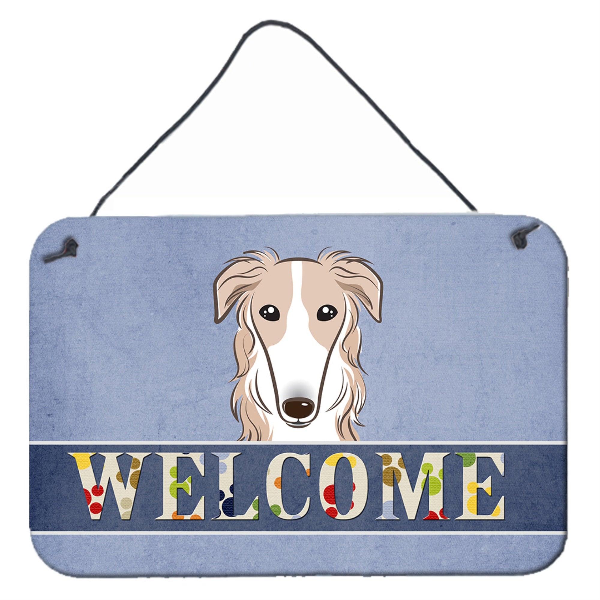 'Caroline'S Treasures Bb1414Ds812 Borzoi Welcome Wall Or Door Hanging Prints, 8 X 12'''', Multicolor''