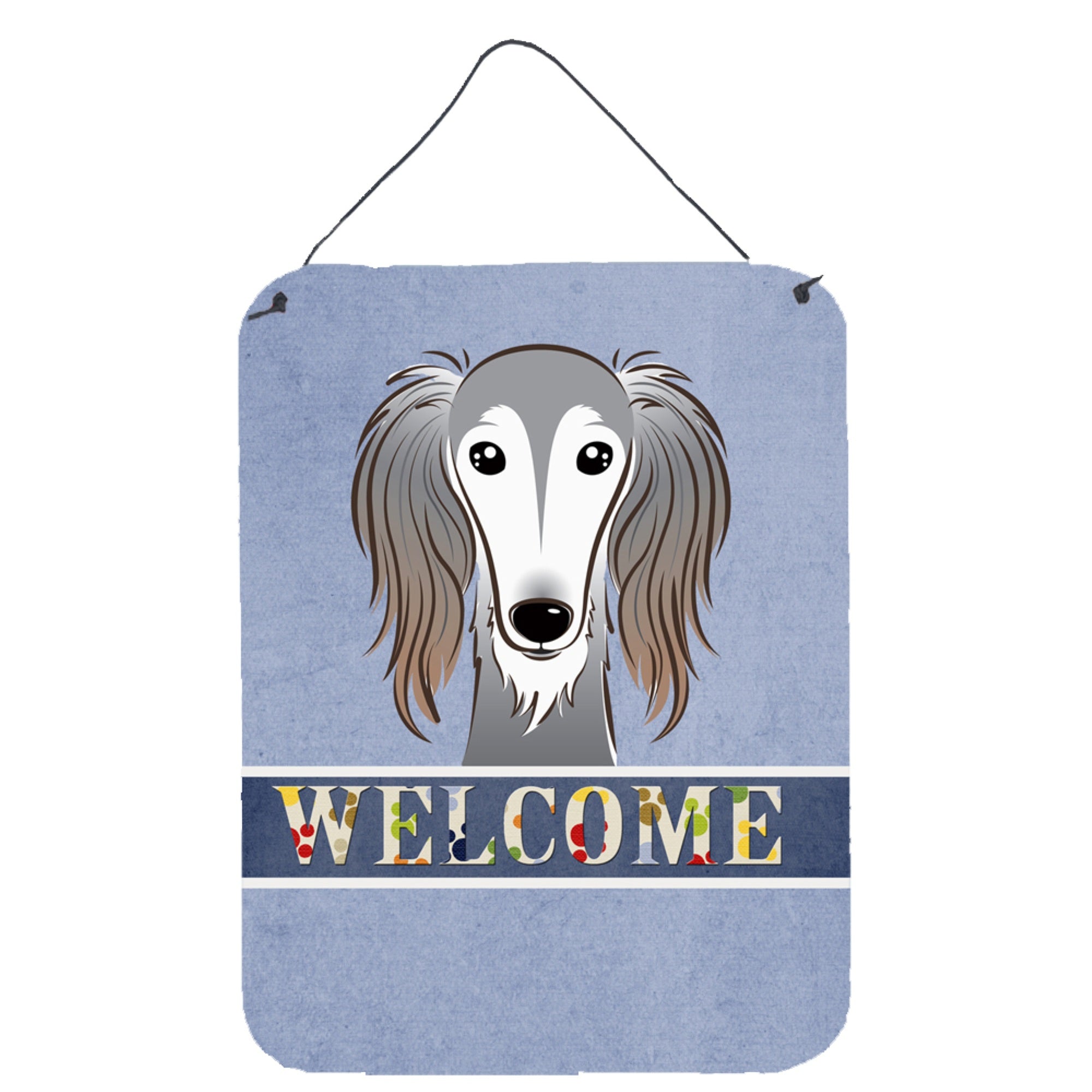 'Caroline'S Treasures Bb1415Ds1216 Saluki Welcome Wall Or Door Hanging Prints, 16 X 12'''', Multicolor''