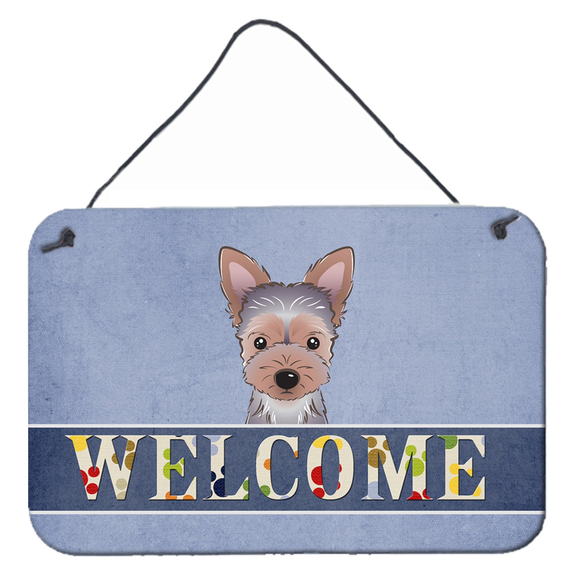 'Caroline'S Treasures Bb1418Ds812 Yorkie Puppy Welcome Wall Or Door Hanging Prints, 8 X 12'''', Multicolor''