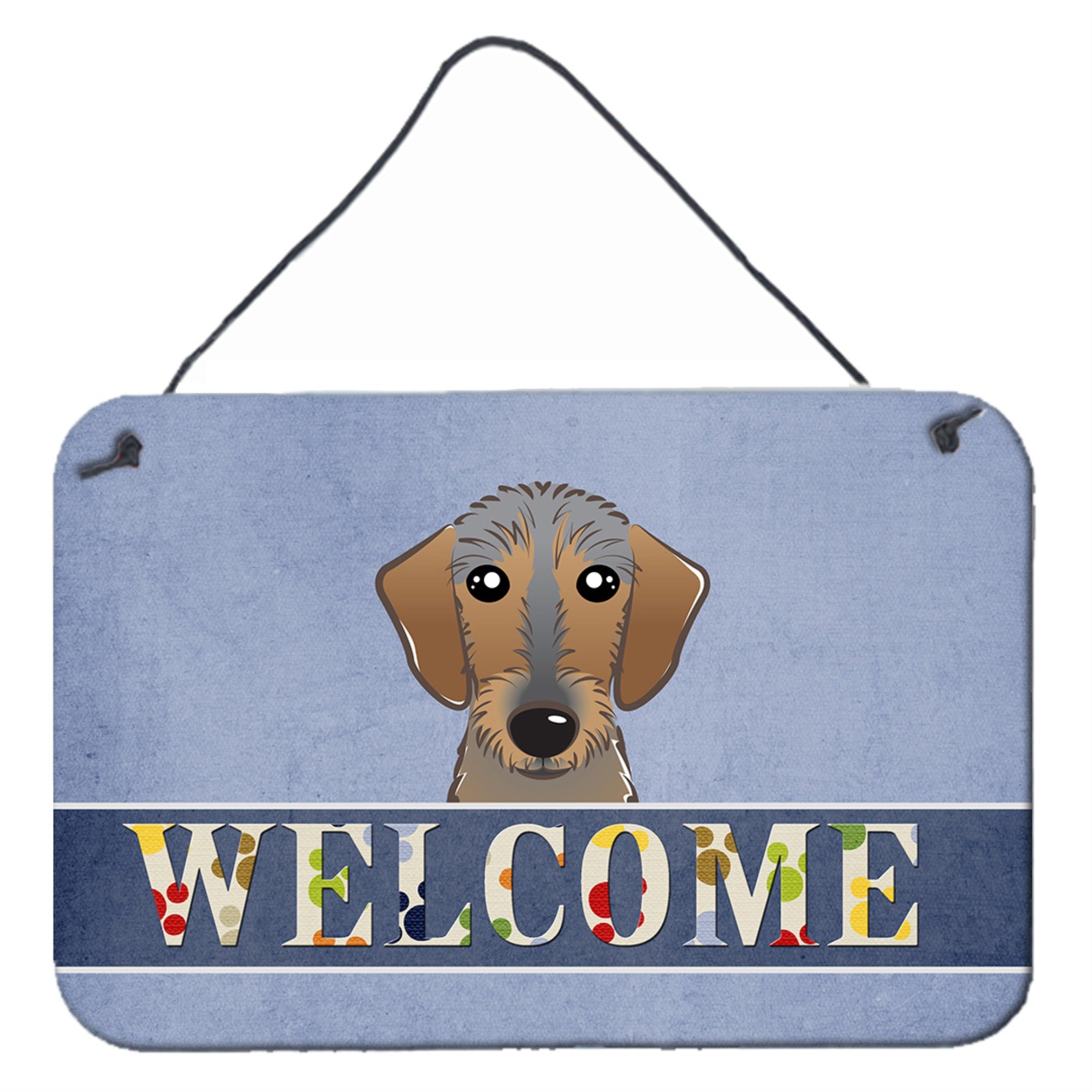 'Caroline'S Treasures Bb1419Ds812 Wirehaired Dachshund Welcome Wall Or Door Hanging Prints, 8 X 12'''', Multicolor''