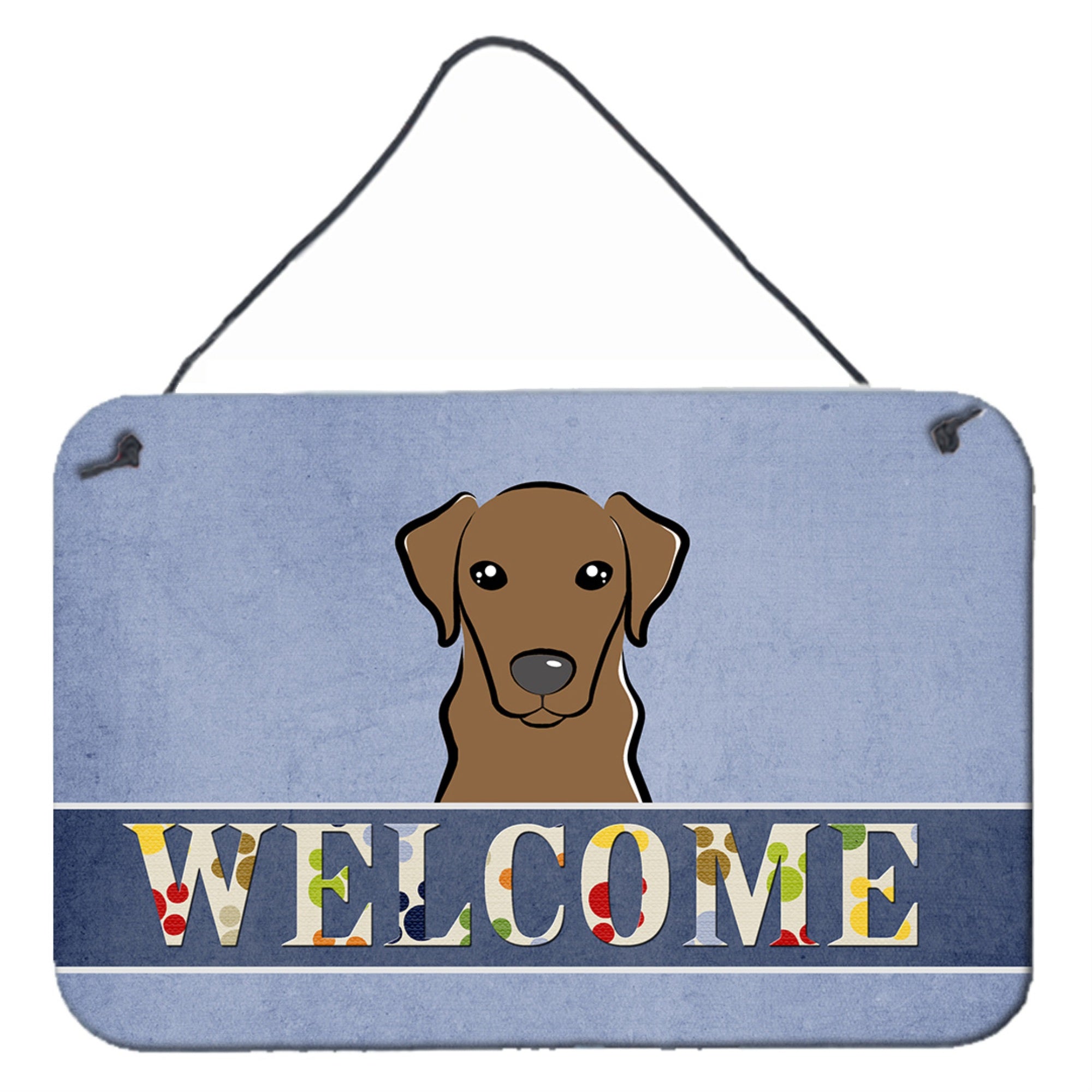 'Caroline'S Treasures Bb1420Ds812 Chocolate Labrador Welcome Wall Or Door Hanging Prints, 8 X 12'''', Multicolor''