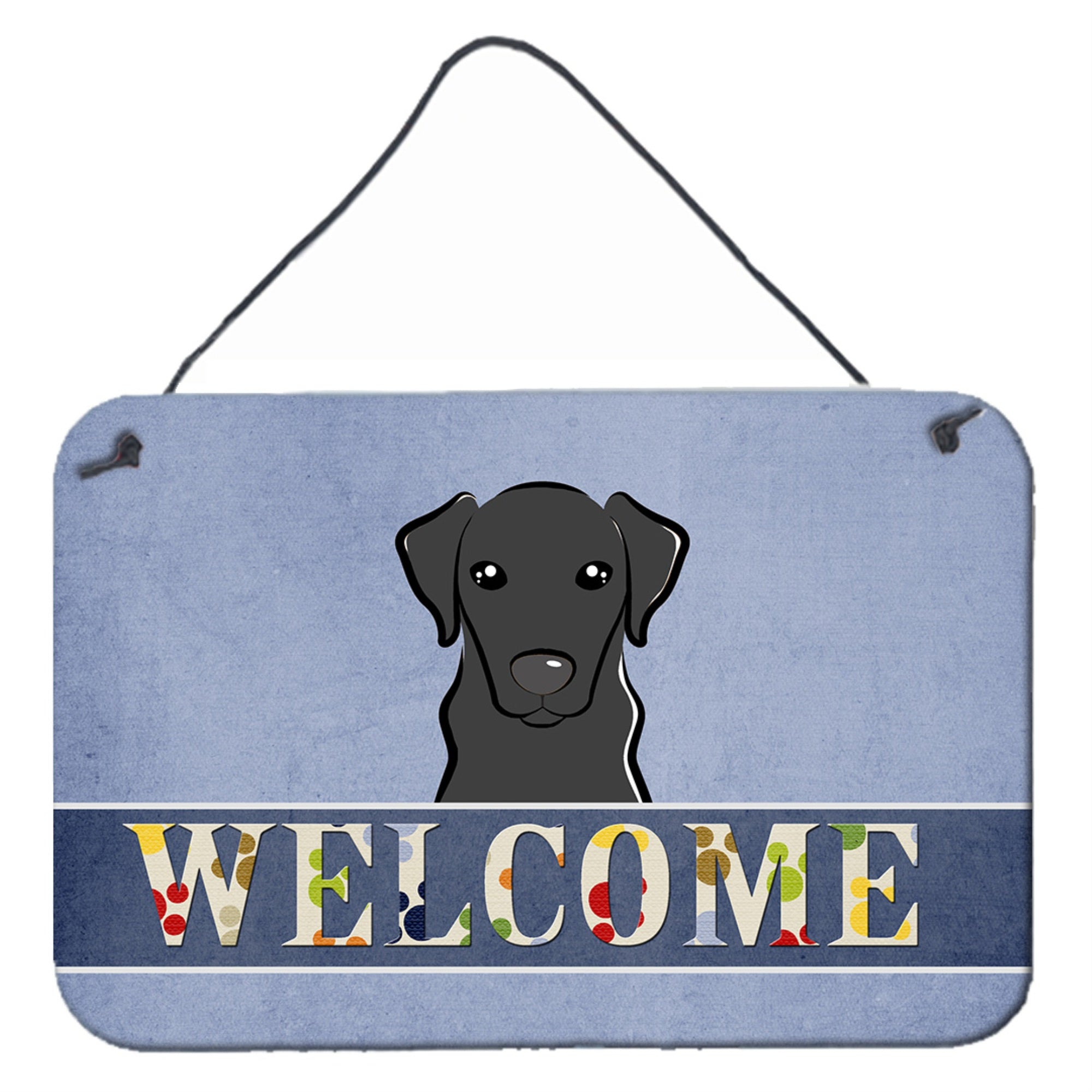 'Caroline'S Treasures Bb1421Ds812 Black Labrador Welcome Wall Or Door Hanging Prints, 8 X 12'''', Multicolor''