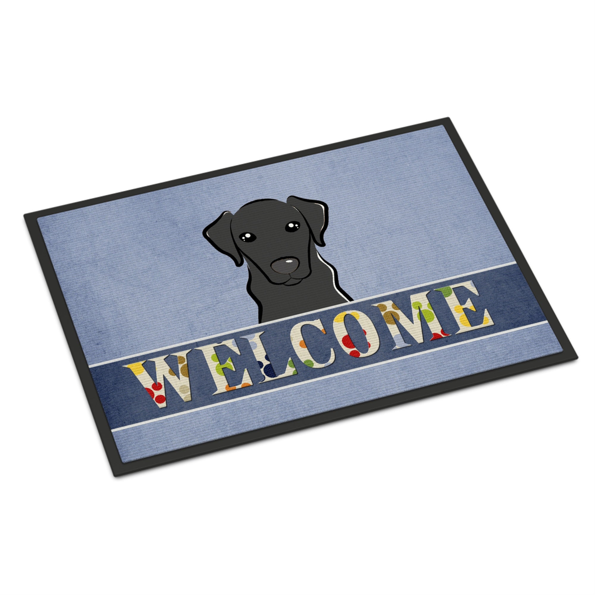 'Caroline'S Treasures Bb1421Mat Black Labrador Welcome Indoor Or Outdoor Mat, 18 X 27'''', Multicolor''