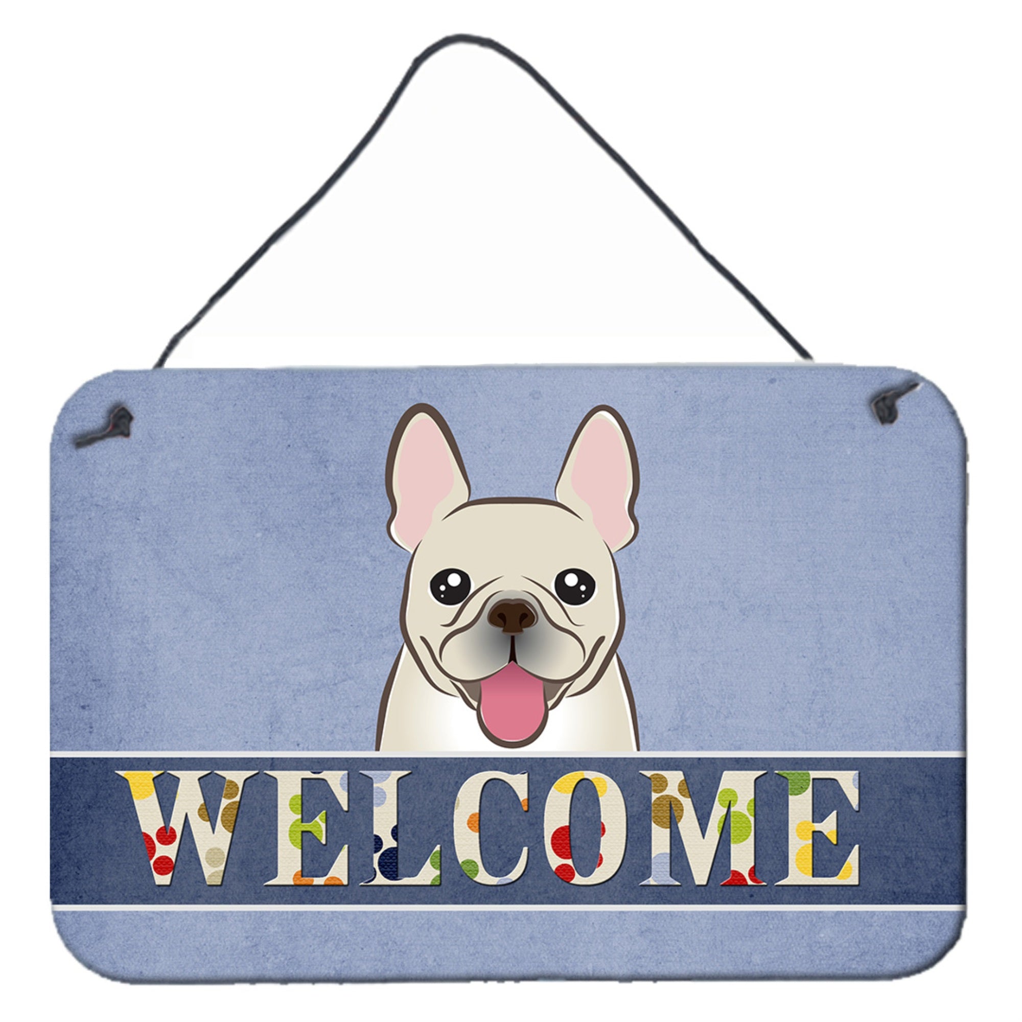 'Caroline'S Treasures Bb1424Ds812 French Bulldog Welcome Wall Or Door Hanging Prints, 8 X 12'''', Multicolor''