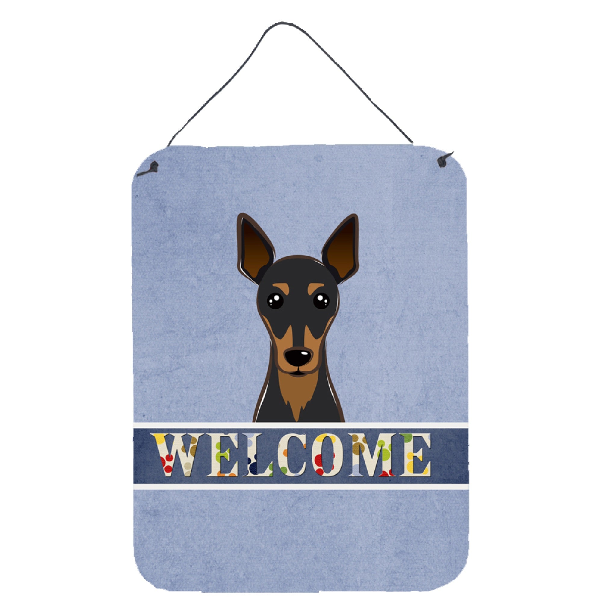 'Caroline'S Treasures Bb1426Ds1216 Min Pin Welcome Wall Or Door Hanging Prints, 16 X 12'''', Multicolor''