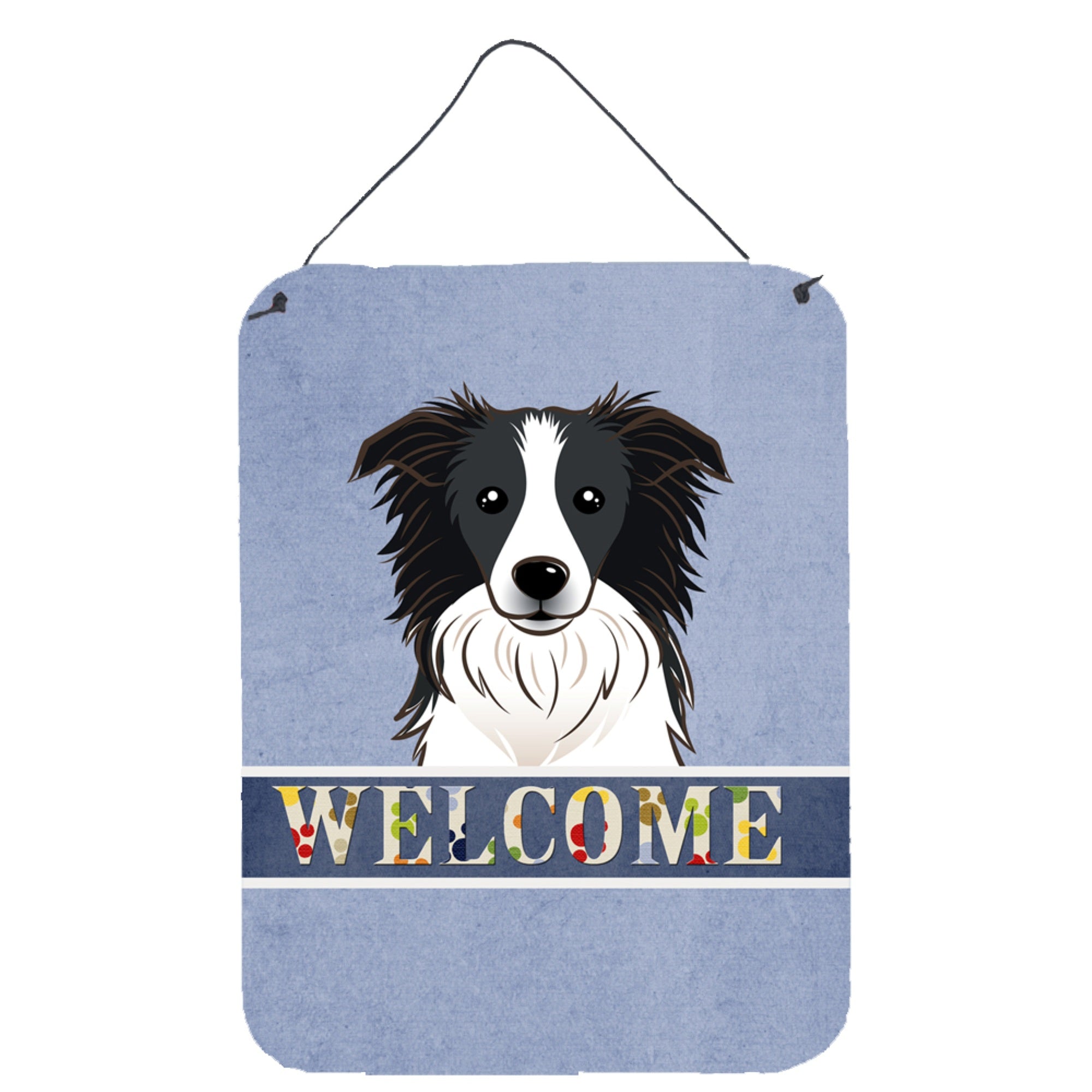 'Caroline'S Treasures Bb1427Ds1216 Border Collie Welcome Wall Or Door Hanging Prints, 16 X 12'''', Multicolor''