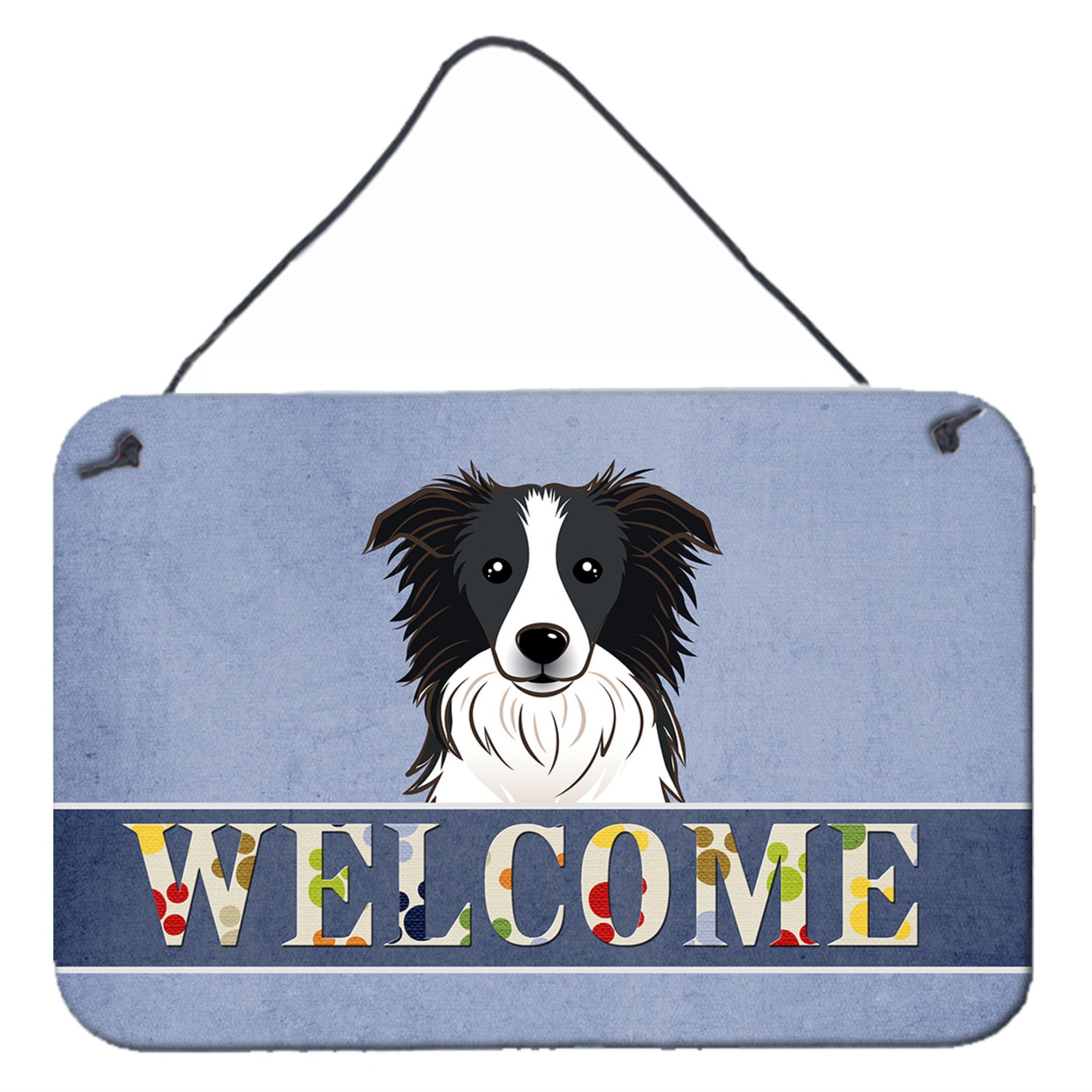 'Caroline'S Treasures Bb1427Ds812 Border Collie Welcome Wall Or Door Hanging Prints, 8 X 12'''', Multicolor''