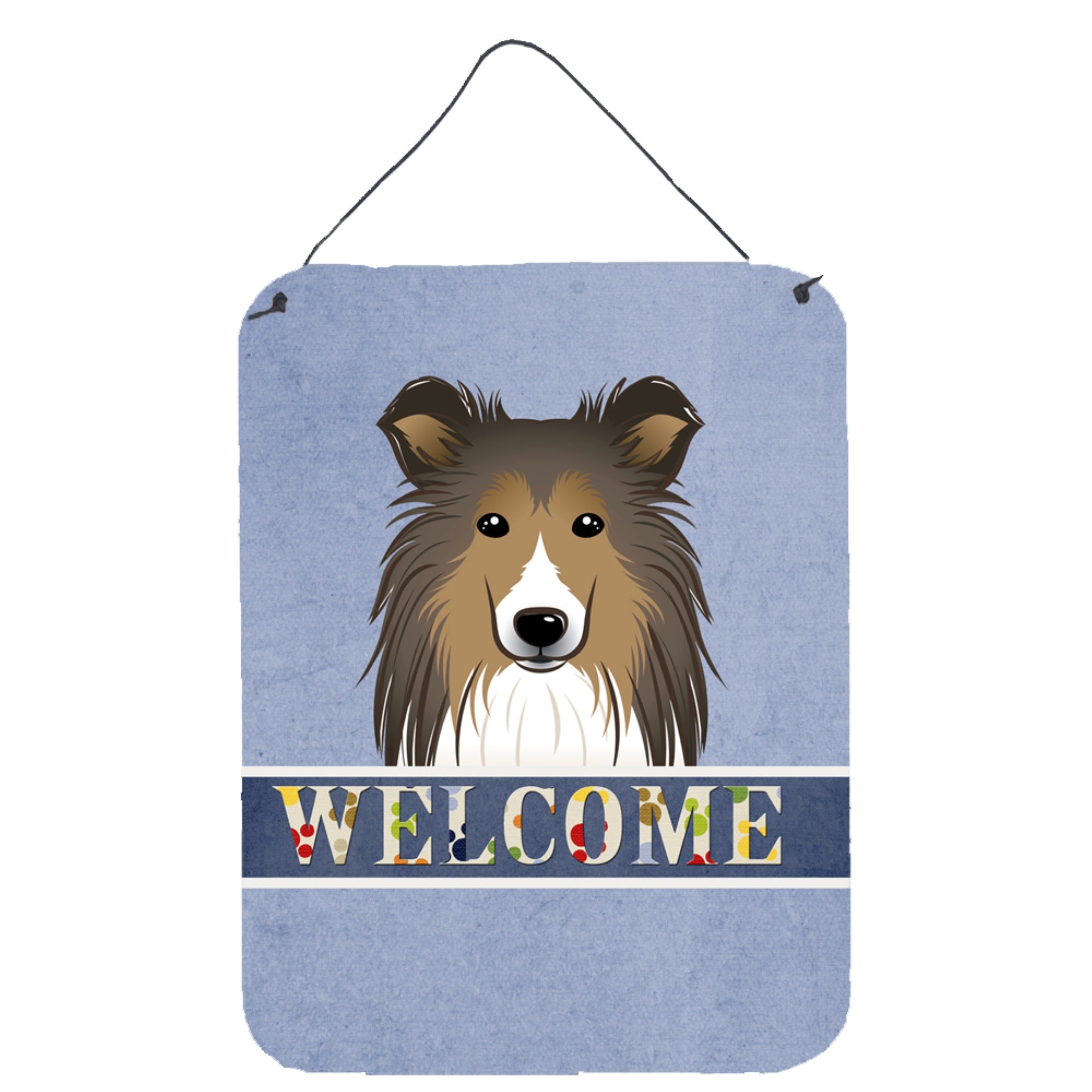 'Caroline'S Treasures Bb1428Ds1216 Sheltie Welcome Wall Or Door Hanging Prints, 16 X 12'''', Multicolor''