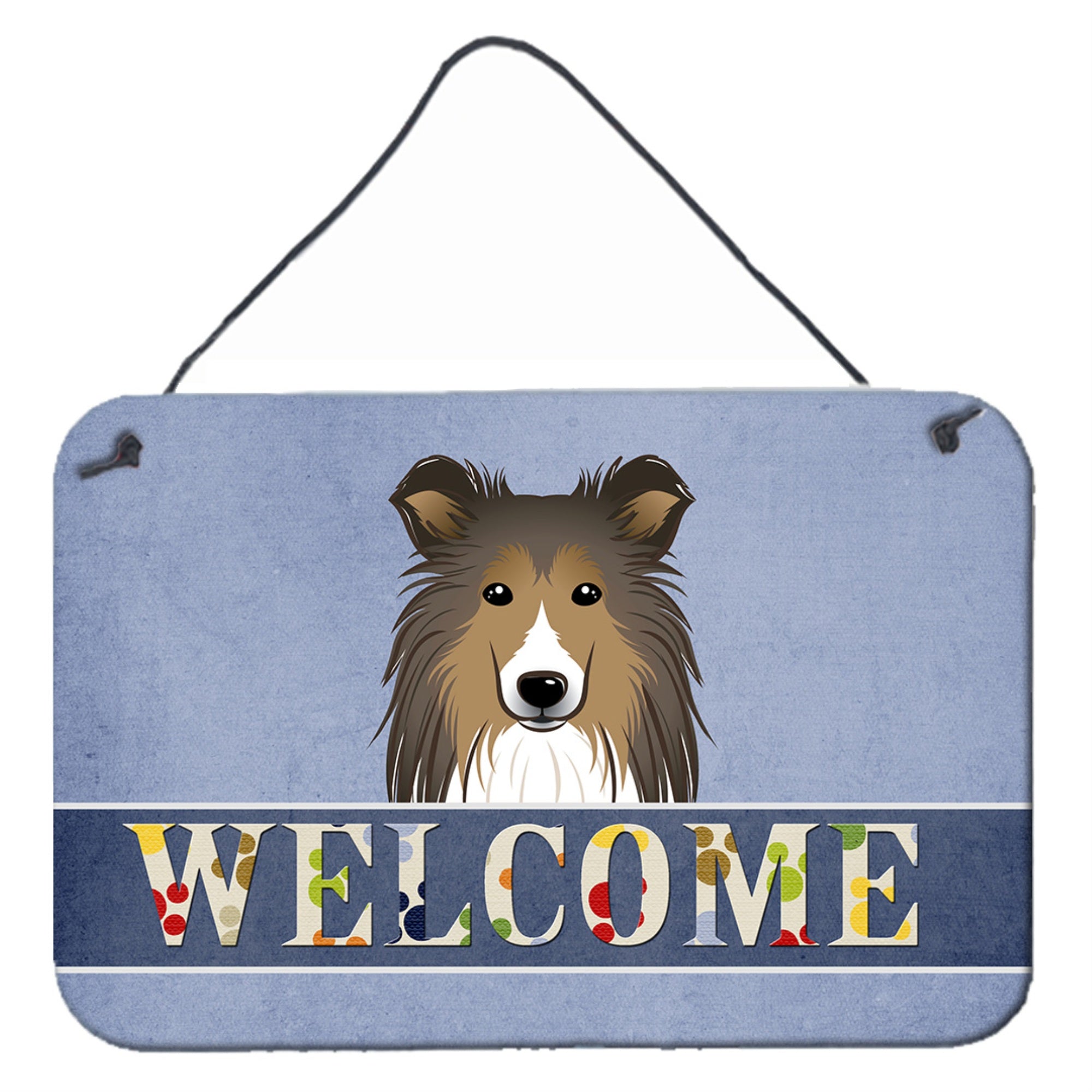'Caroline'S Treasures Bb1428Ds812 Sheltie Welcome Wall Or Door Hanging Prints, 8 X 12'''', Multicolor''