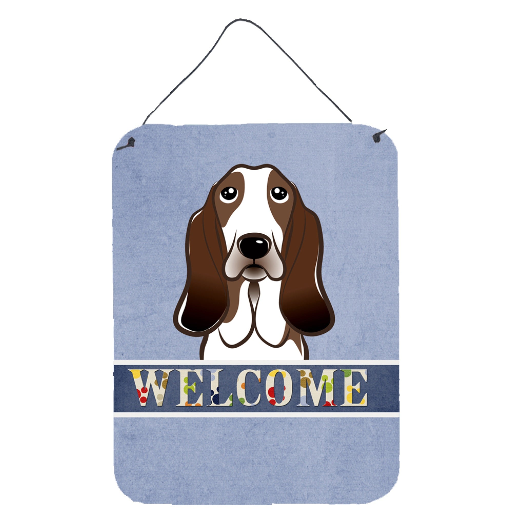 'Caroline'S Treasures Bb1429Ds1216 Basset Hound Welcome Wall Or Door Hanging Prints, 16 X 12'''', Multicolor''