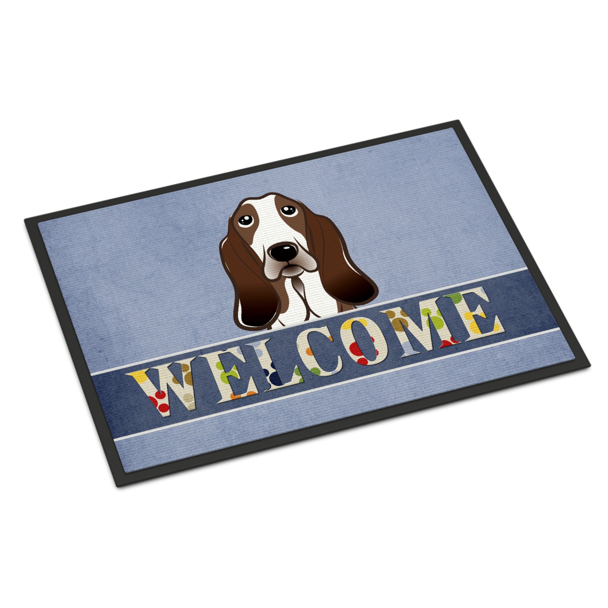 'Caroline'S Treasures Bb1429Mat Basset Hound Welcome Indoor Or Outdoor Mat, 18 X 27'''', Multicolor''