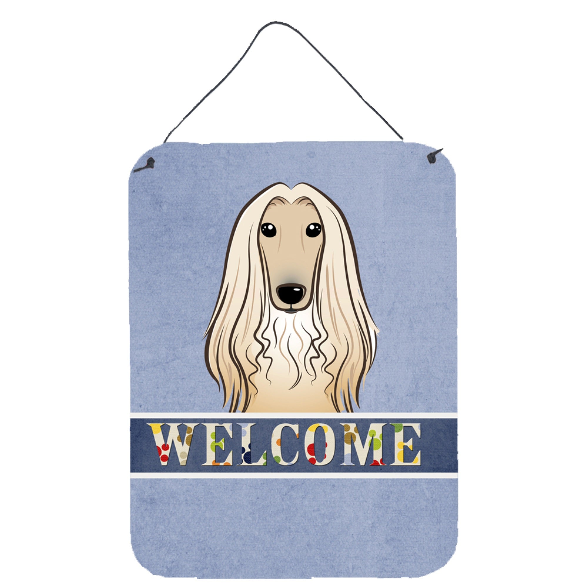 'Caroline'S Treasures Bb1430Ds1216 Afghan Hound Welcome Wall Or Door Hanging Prints, 16 X 12'''', Multicolor''