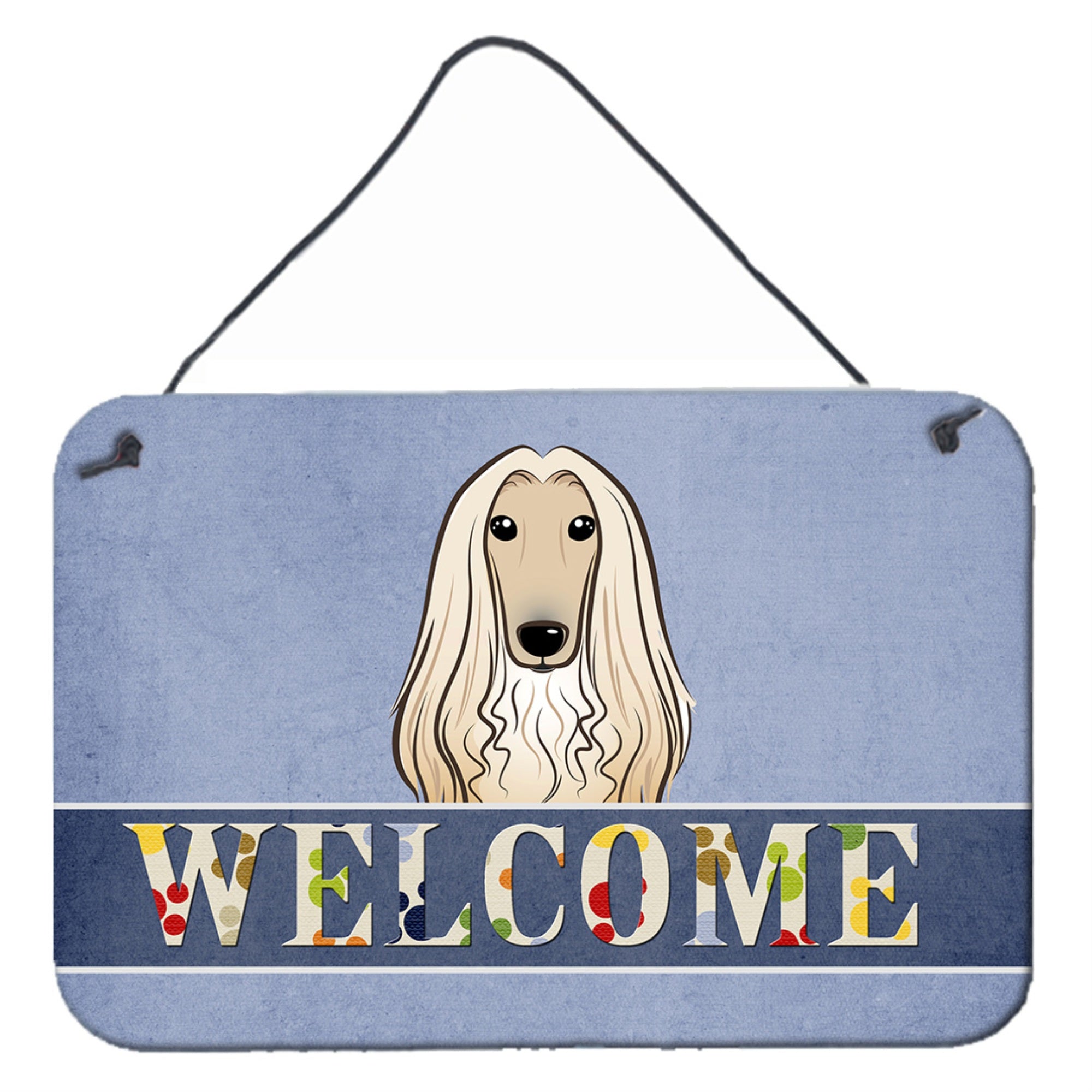 'Caroline'S Treasures Bb1430Ds812 Afghan Hound Welcome Wall Or Door Hanging Prints, 8 X 12'''', Multicolor''