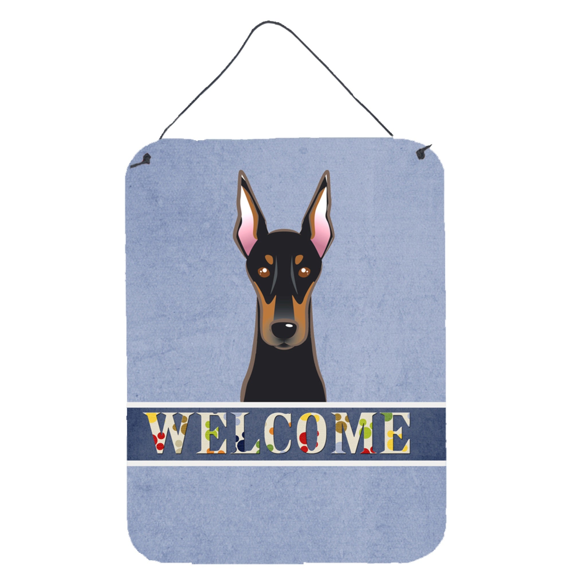 'Caroline'S Treasures Bb1431Ds1216 Doberman Welcome Wall Or Door Hanging Prints, 16 X 12'''', Multicolor''