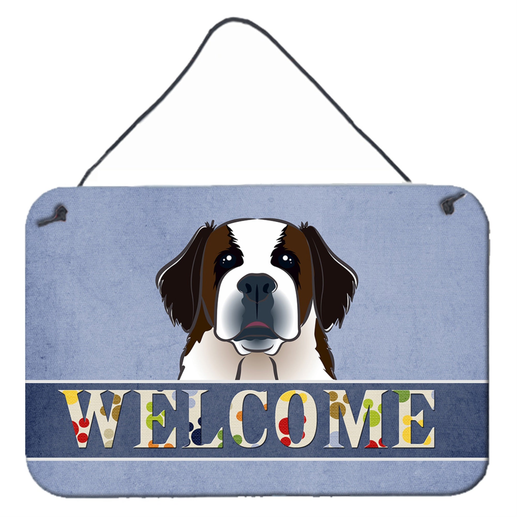 'Caroline'S Treasures Bb1432Ds812 Saint Bernard Welcome Wall Or Door Hanging Prints, 8 X 12'''', Multicolor''
