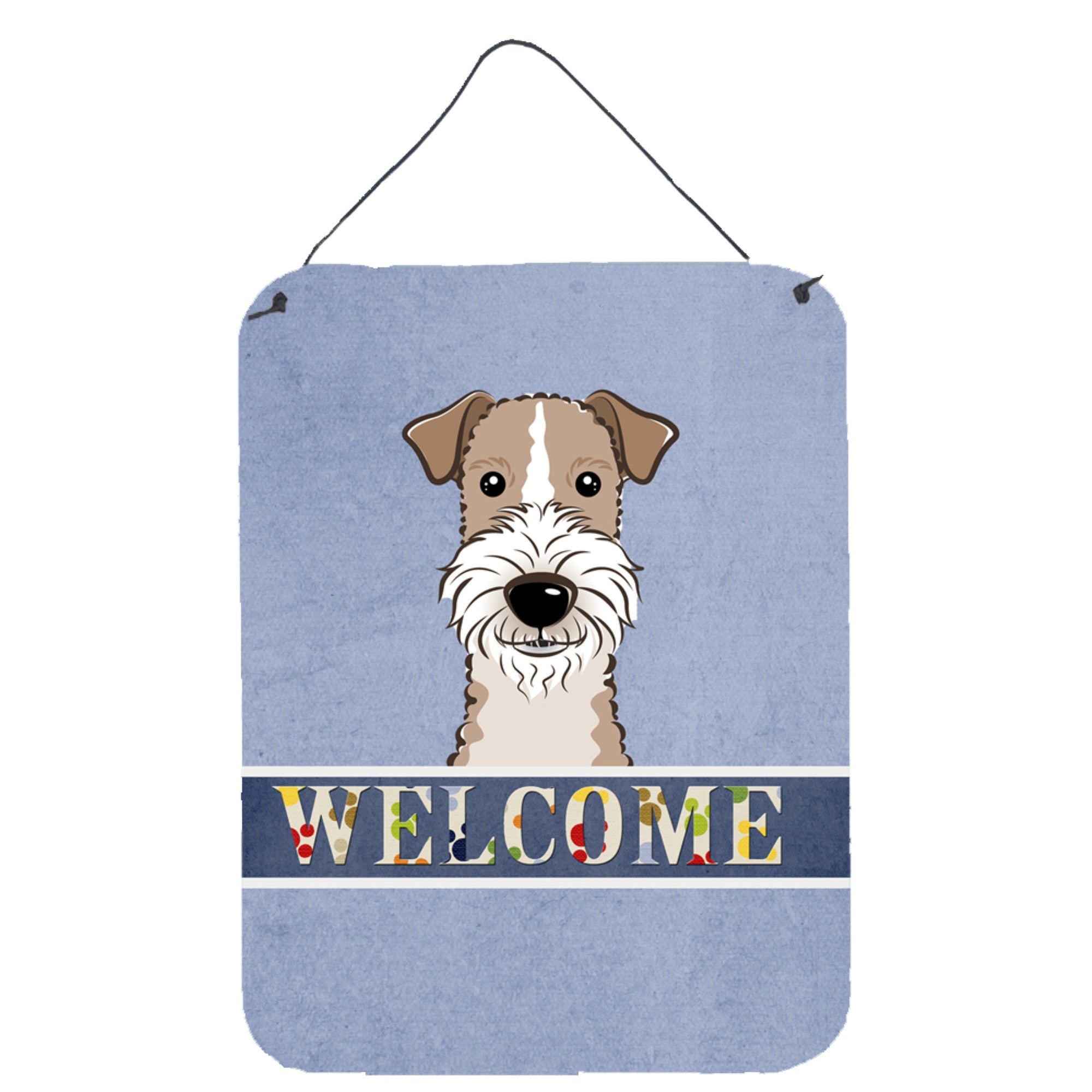 'Caroline'S Treasures Bb1433Ds1216 Wire Haired Fox Terrier Welcome Wall Or Door Hanging Prints, 16 X 12'''', Multicolor''