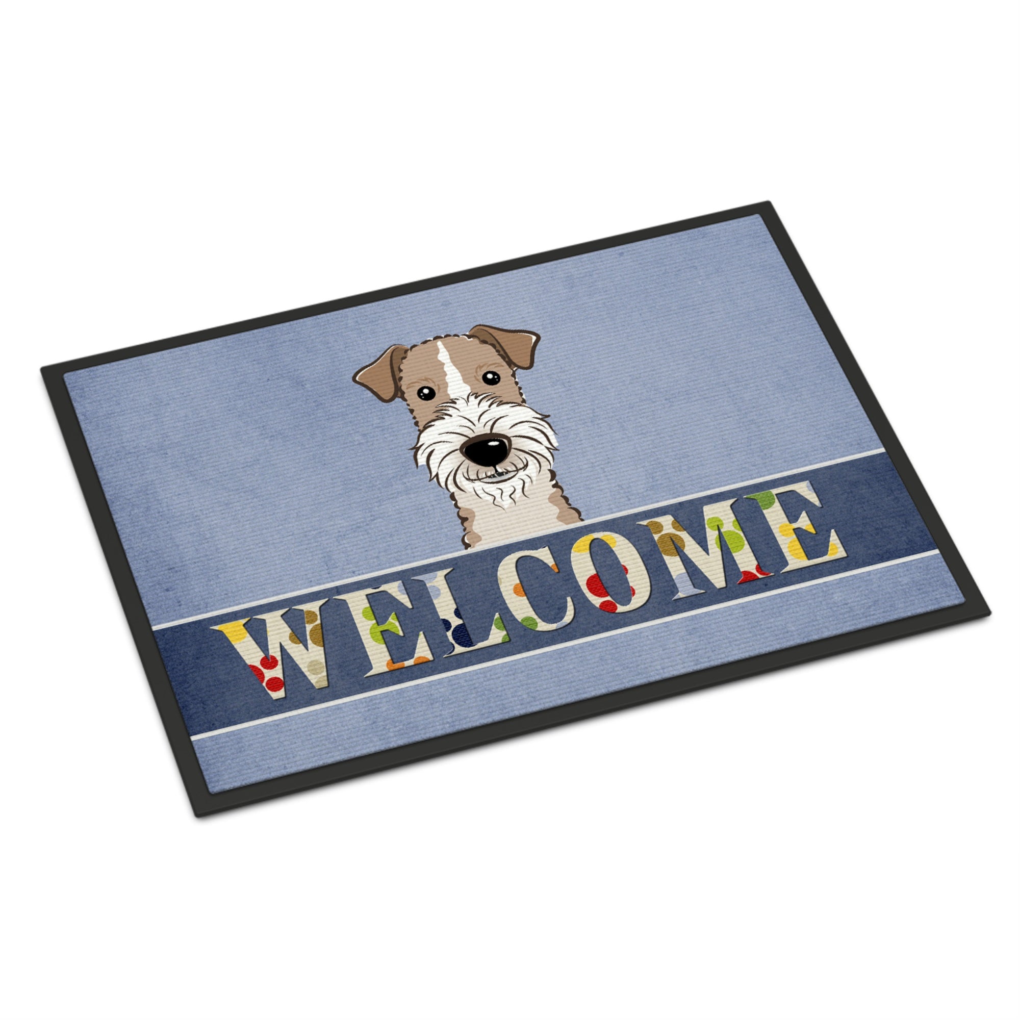 'Caroline'S Treasures Bb1433Jmat Wire Haired Fox Terrier Welcome Indoor Or Outdoor Mat, 24 X 36'''', Multicolor''