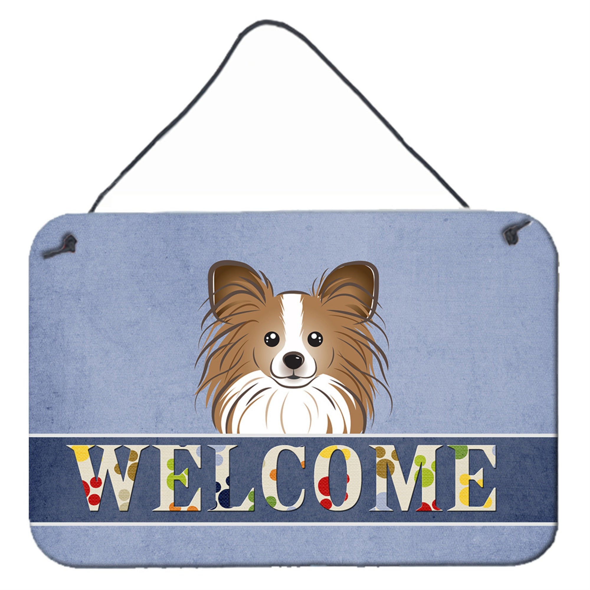 'Caroline'S Treasures Bb1434Ds812 Papillion Welcome Wall Or Door Hanging Prints, 8 X 12'''', Multicolor''