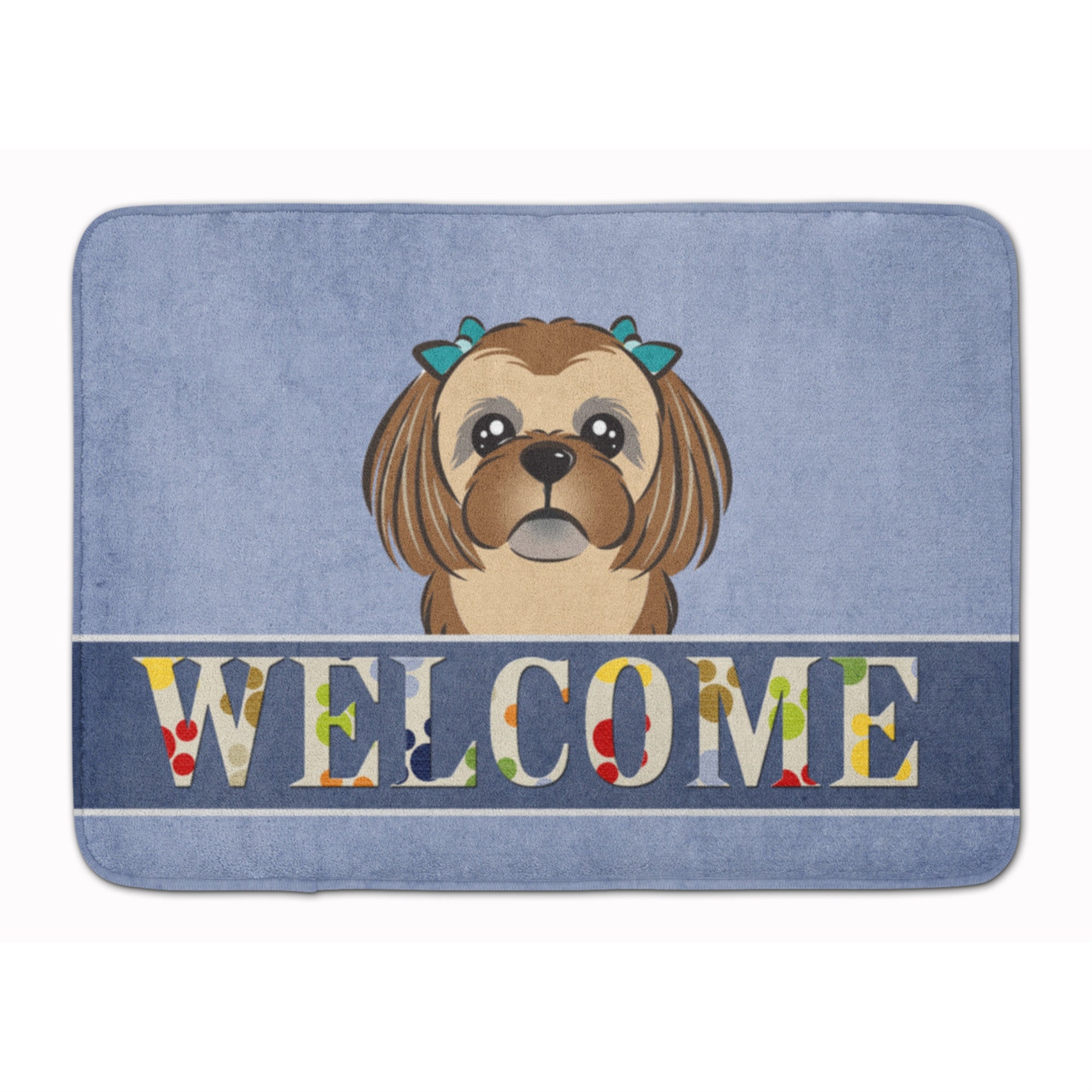 'Caroline'S Treasures Chocolate Brown Shih Tzu Welcome Floor Mat, 19'''' X 27'''', Multicolor''