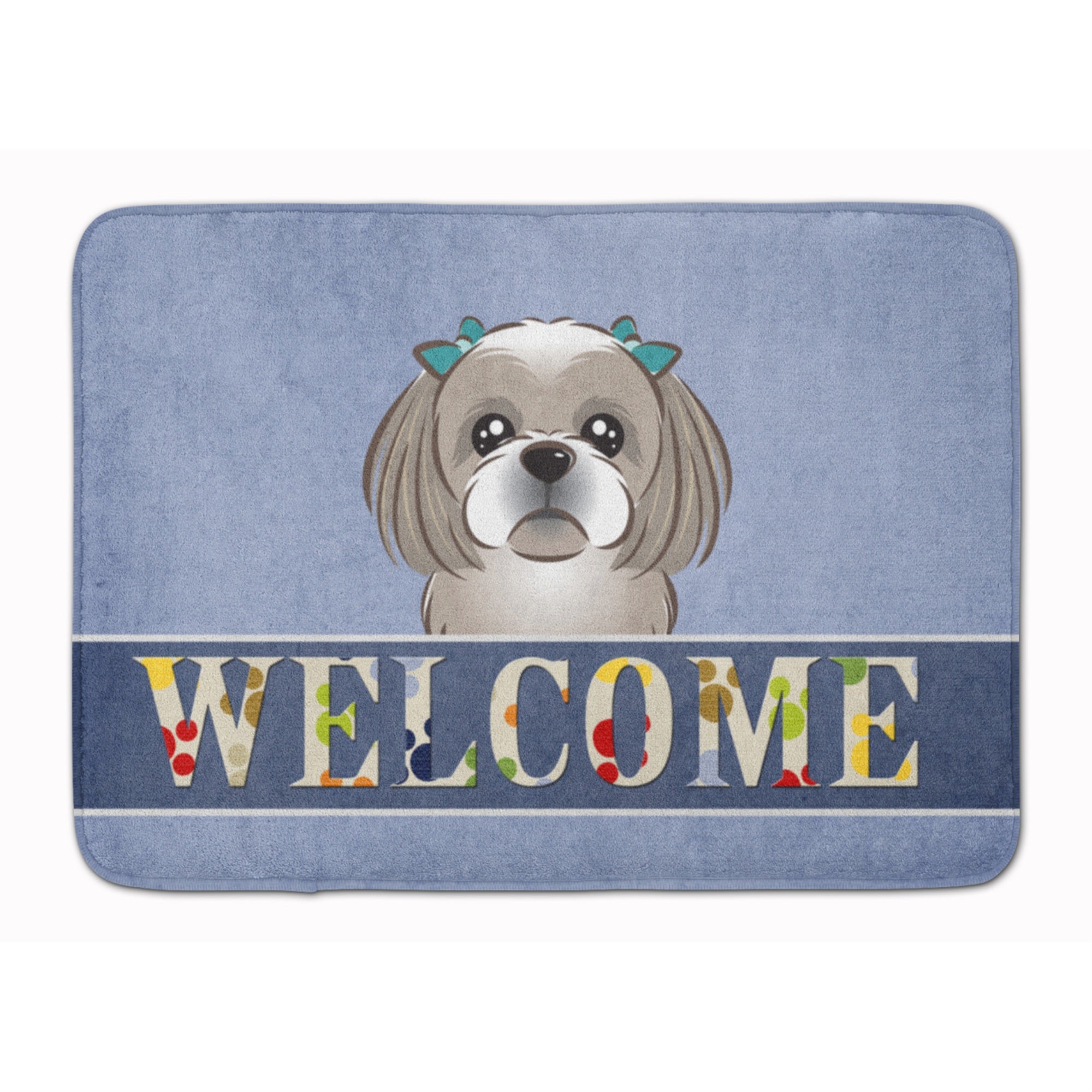 'Caroline'S Treasures Gray Silver Shih Tzu Welcome Floor Mat, 19'''' X 27'''', Multicolor''