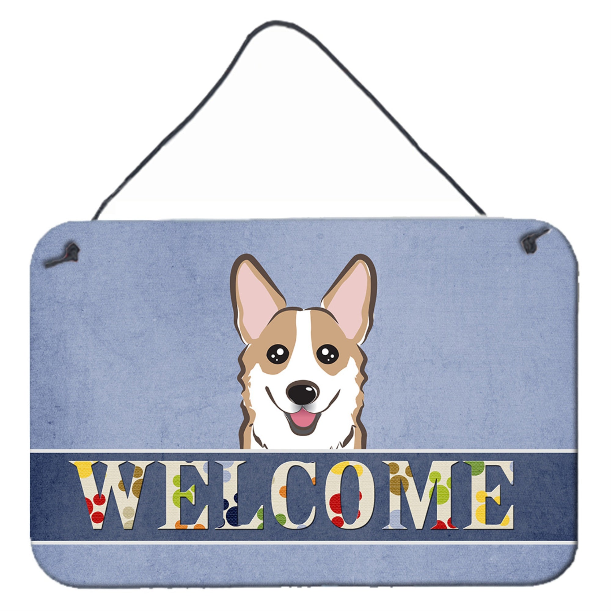 'Caroline'S Treasures Bb1439Ds812 Sable Corgi Welcome Wall Or Door Hanging Prints, 8 X 12'''', Multicolor''