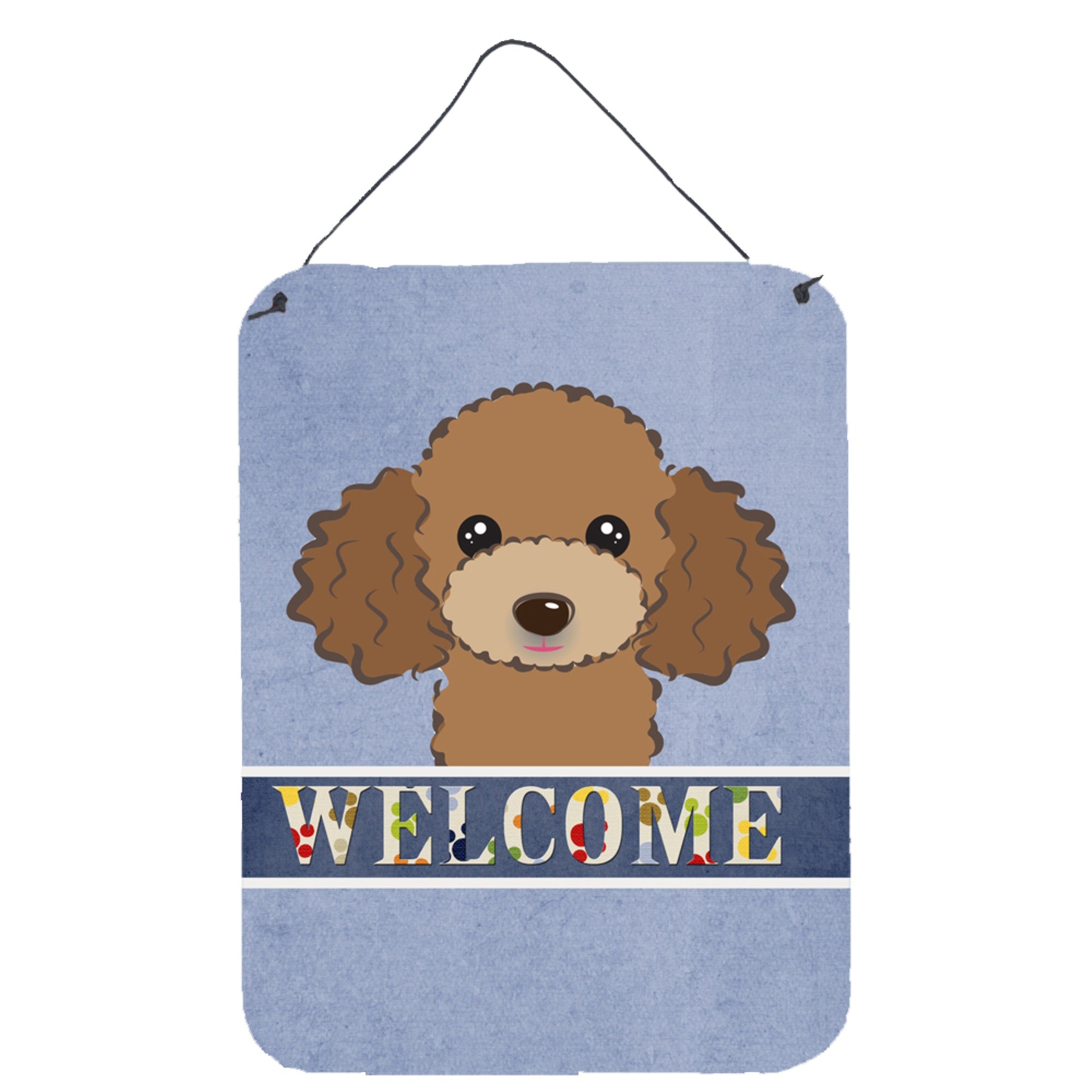 'Caroline'S Treasures Bb1442Ds1216 Chocolate Brown Poodle Welcome Wall Or Door Hanging Prints, 16 X 12'''', Multicolor''