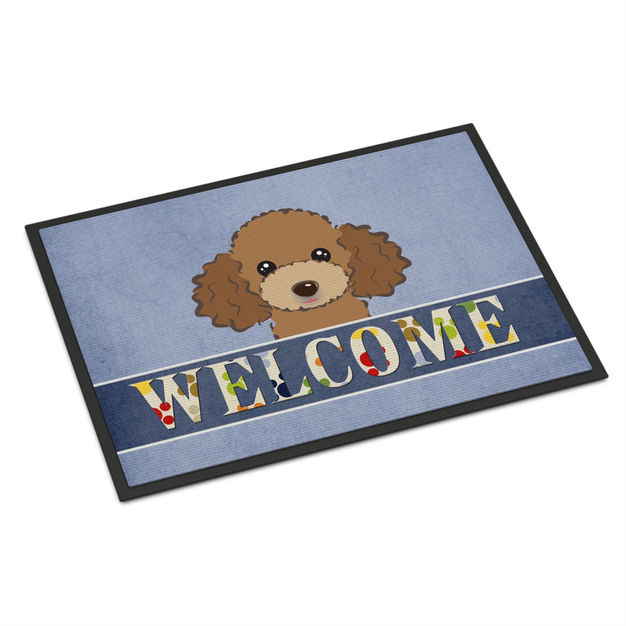 'Caroline'S Treasures Bb1442Jmat Chocolate Brown Poodle Welcome Indoor Or Outdoor Mat, 24 X 36'''', Multicolor''