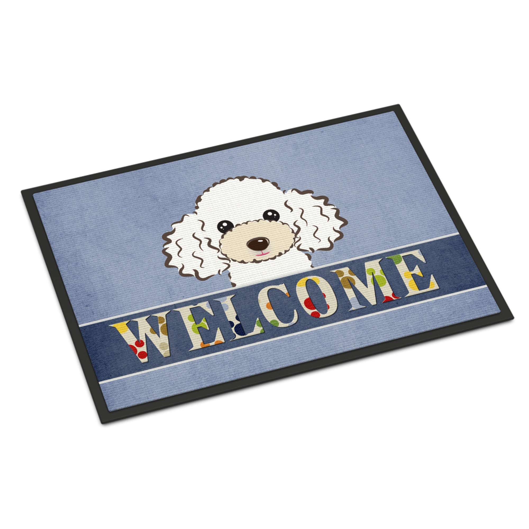 'Caroline'S Treasures Bb1443Jmat White Poodle Welcome Indoor Or Outdoor Mat, 24 X 36'''', Multicolor''