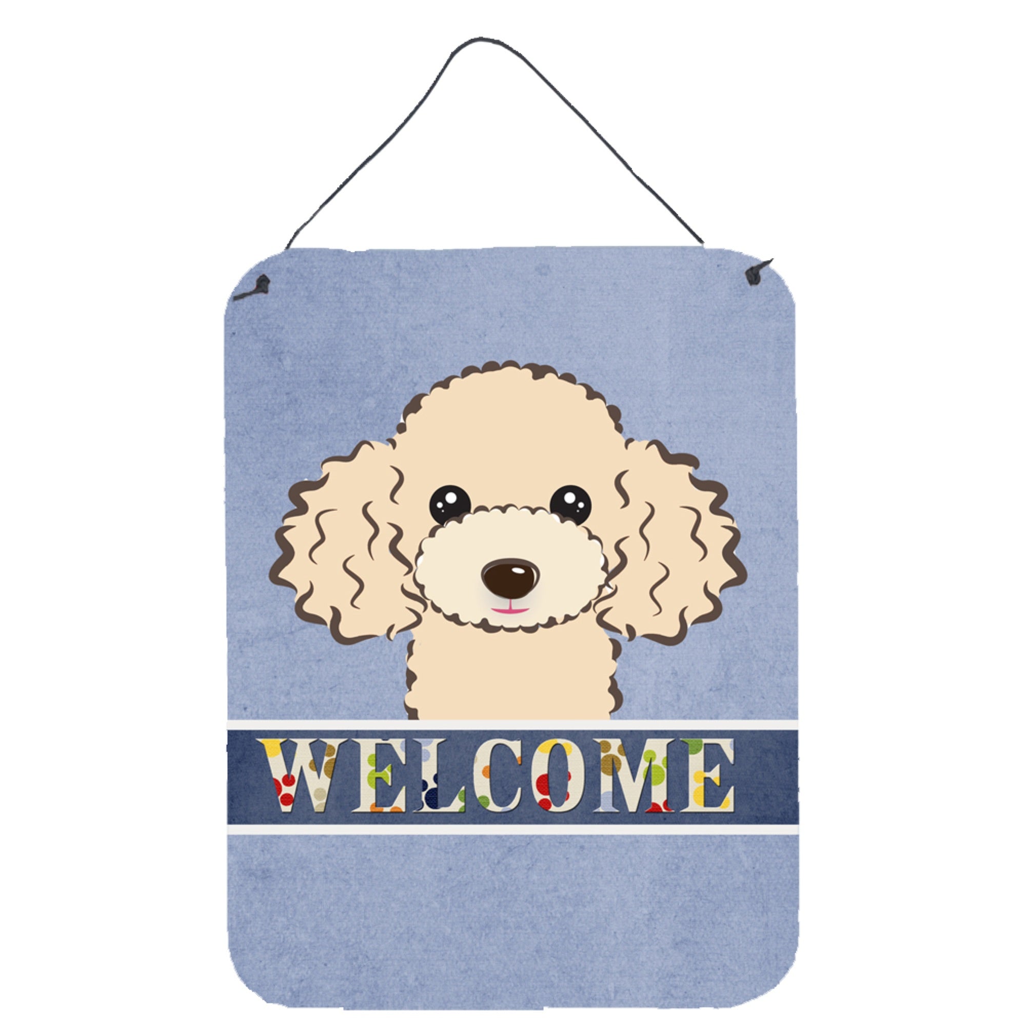 'Caroline'S Treasures Bb1444Ds1216 Buff Poodle Welcome Wall Or Door Hanging Prints, 16 X 12'''', Multicolor''